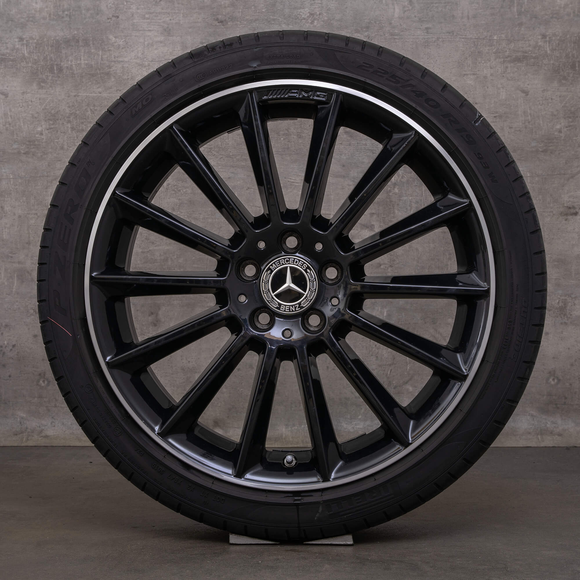 Original Mercedes Benz A B Class CLA jantes 19 pouces W177 V177 W247 C118 X118 roues d'été A1774011600 noir brillant