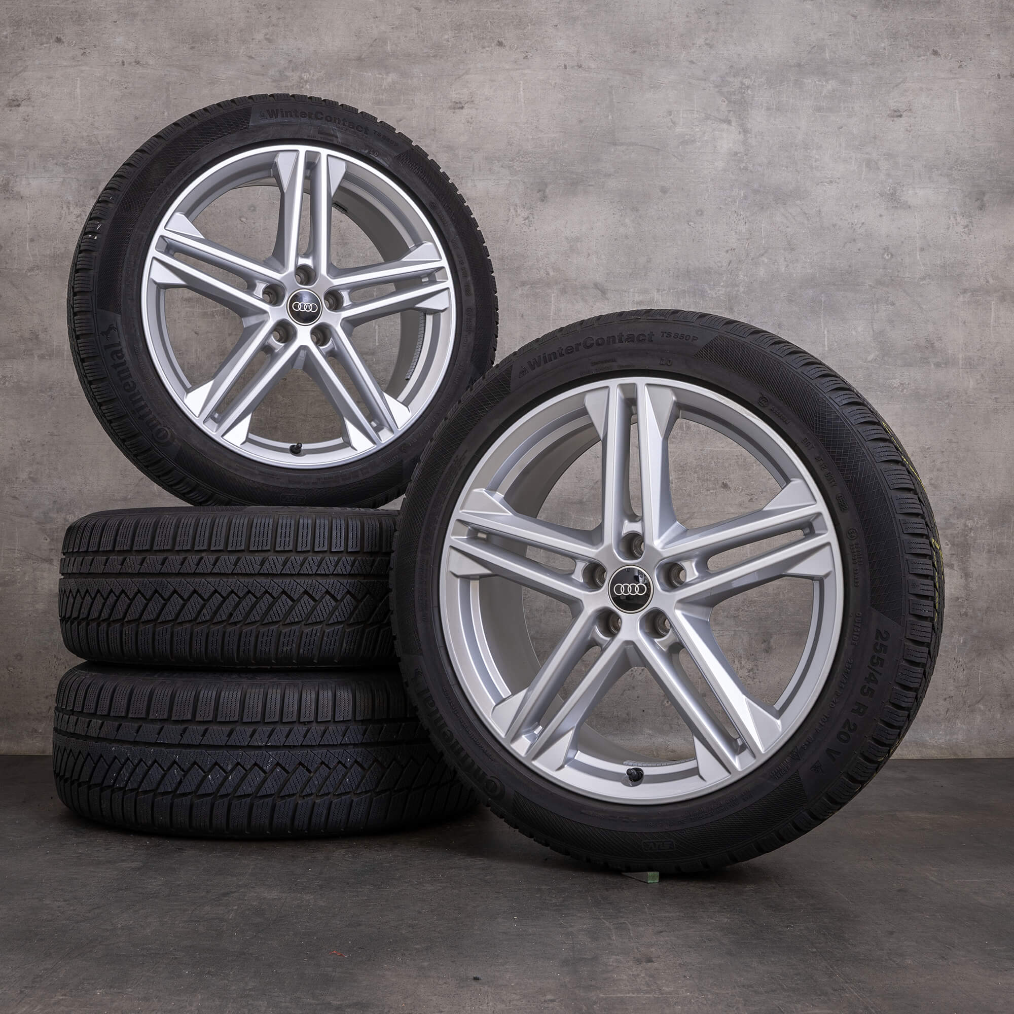 Oryginał Audi Q5 SQ5 koła zimowe 20 cali FY felgi 80A601025N srebrne błyszczące