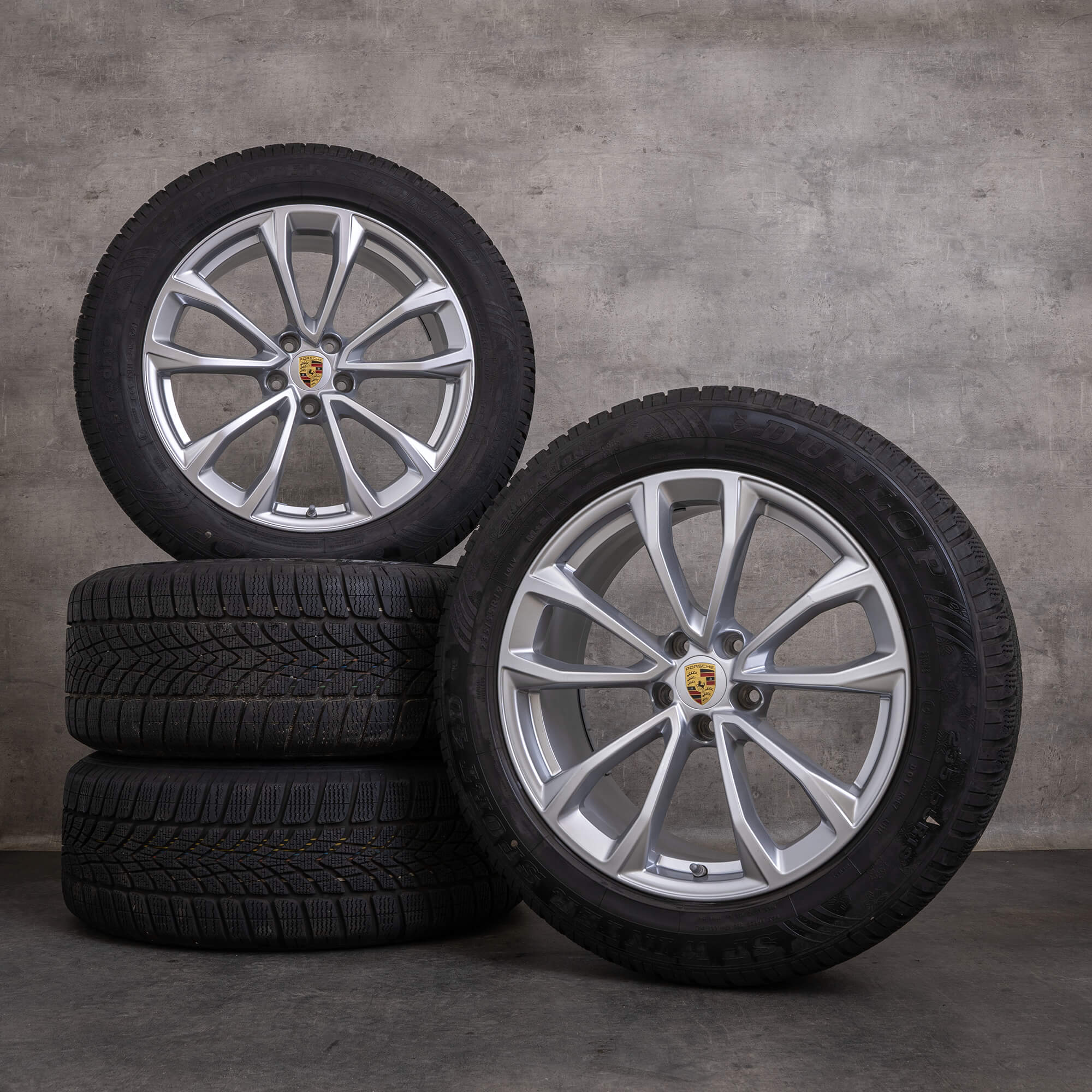 Jantes e pneus inverno originais Porsche Macan de 19 polegadas II III 95B jantes 95B601025EG 95B601025EH prata brilhante