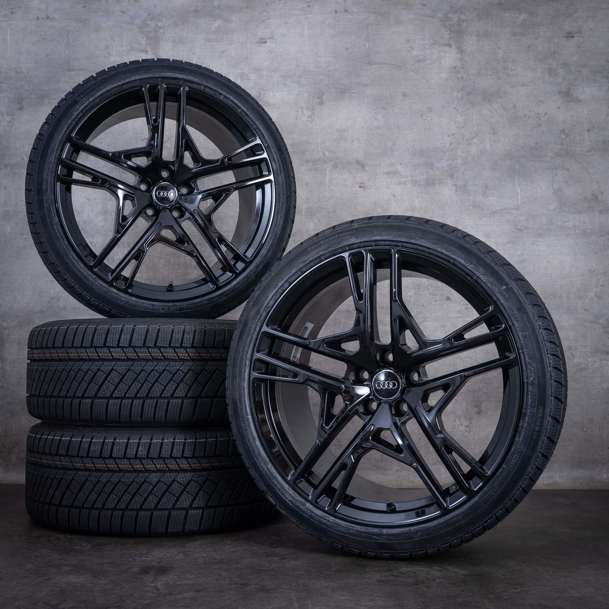 Original Audi R8 Winterräder 20 Zoll 4S Felgen 4S0601025AF 4S0601025AG schwarz glanz