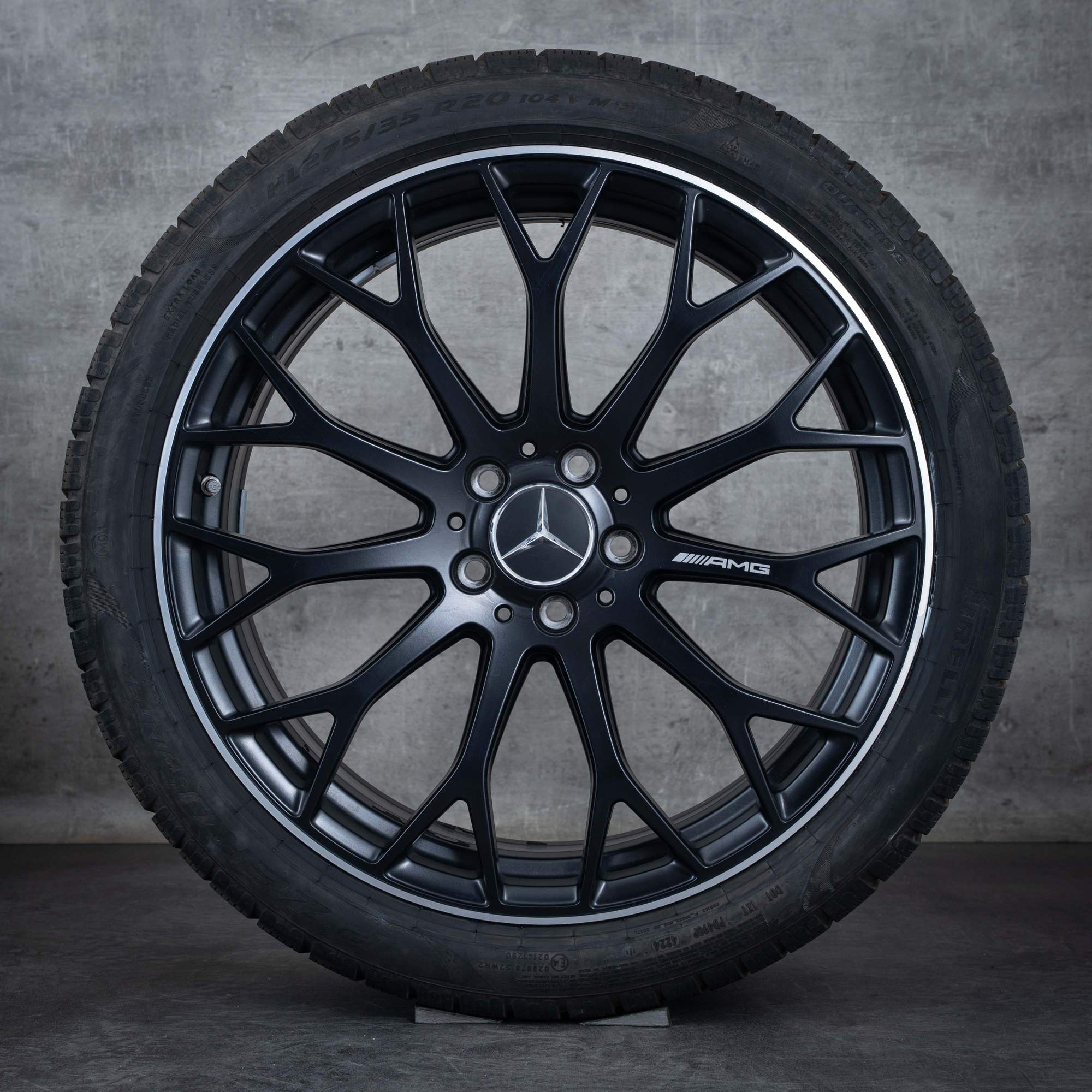 Alkuperäiset Mercedes Benz C-sarjan 63 S E AMG talvirenkaat 20 tuuman W206 S206 vanteet A2064013100 A2064013200 musta matta kiillotettu pinta