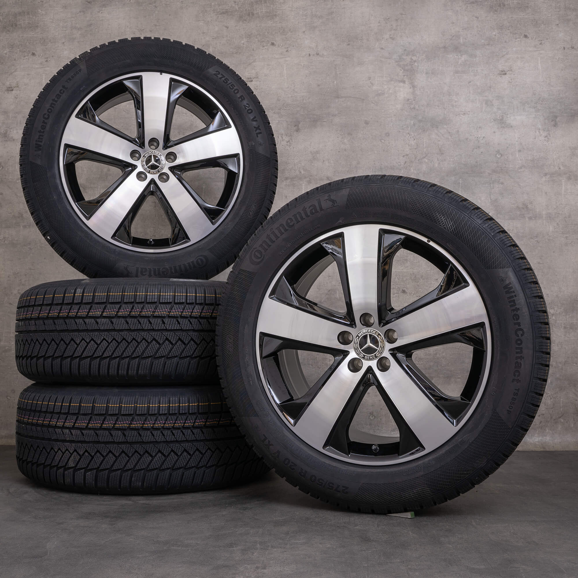 Originale Mercedes Benz GLS vinterhjul 20 tommer X167 fælge A1674015000 A1674015400 sort blank drejet