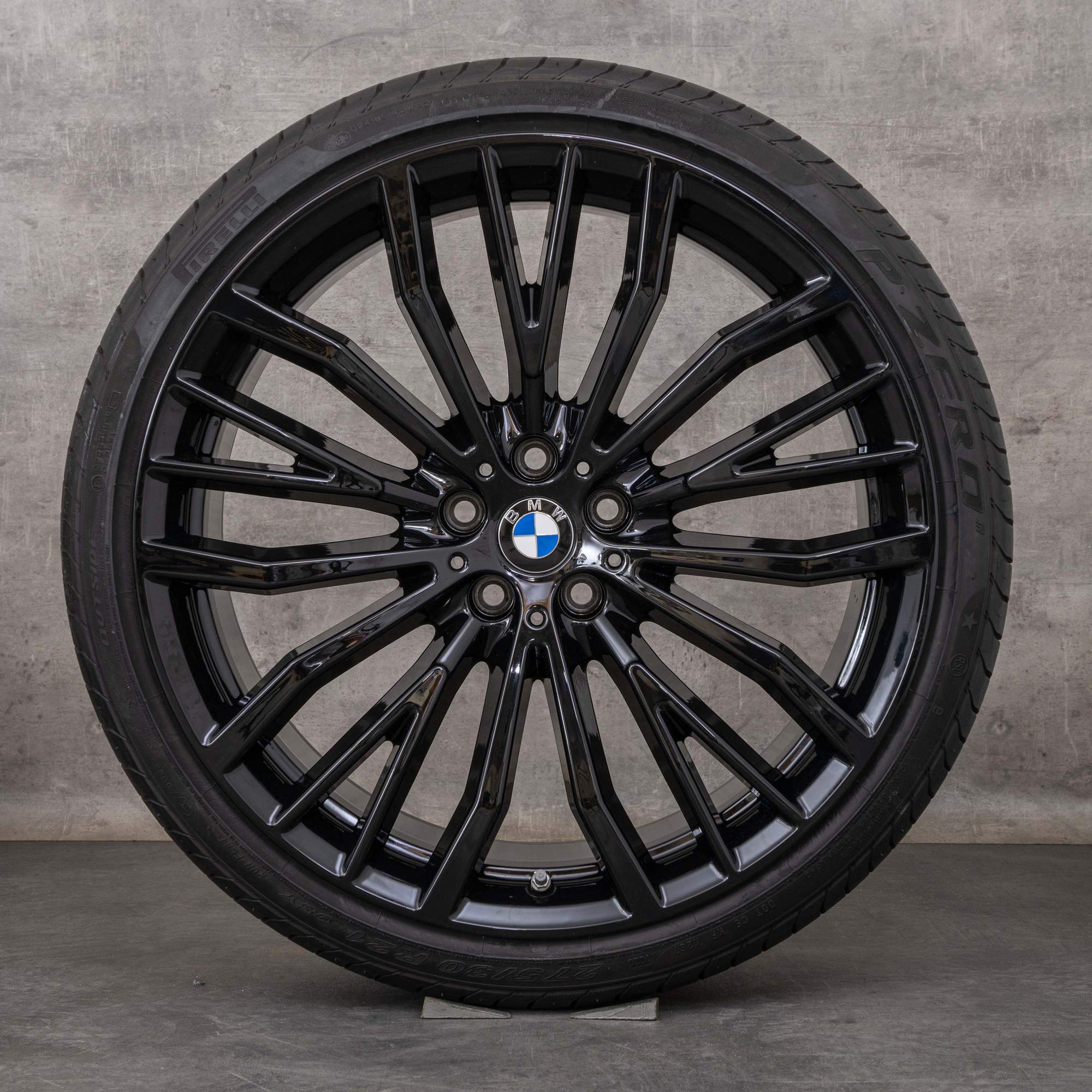 Oryginalne felgi BMW serii 6 7 21 cali G11 G12 G32 GT koła letnie stylizacja 687 6877018 6877019 czarny połysk