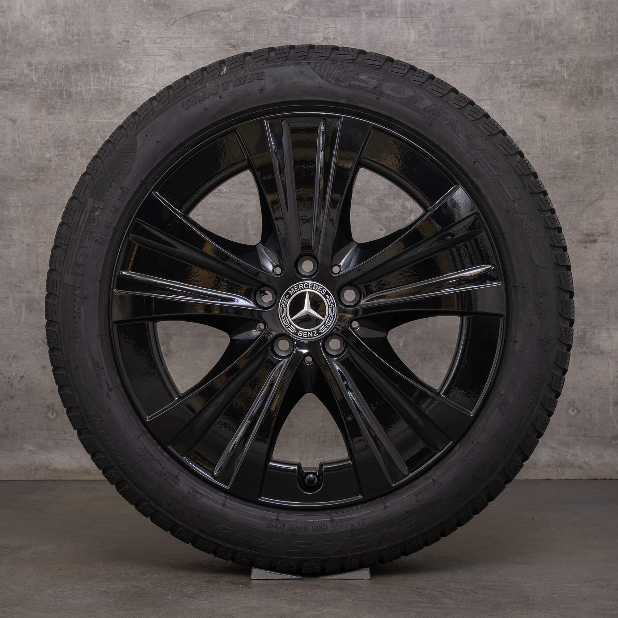 Neumáticos de invierno originales Mercedes Benz Clase E 18 pulgadas W213 S213 C238 A238 llantas A2134013700 negro alto brillo