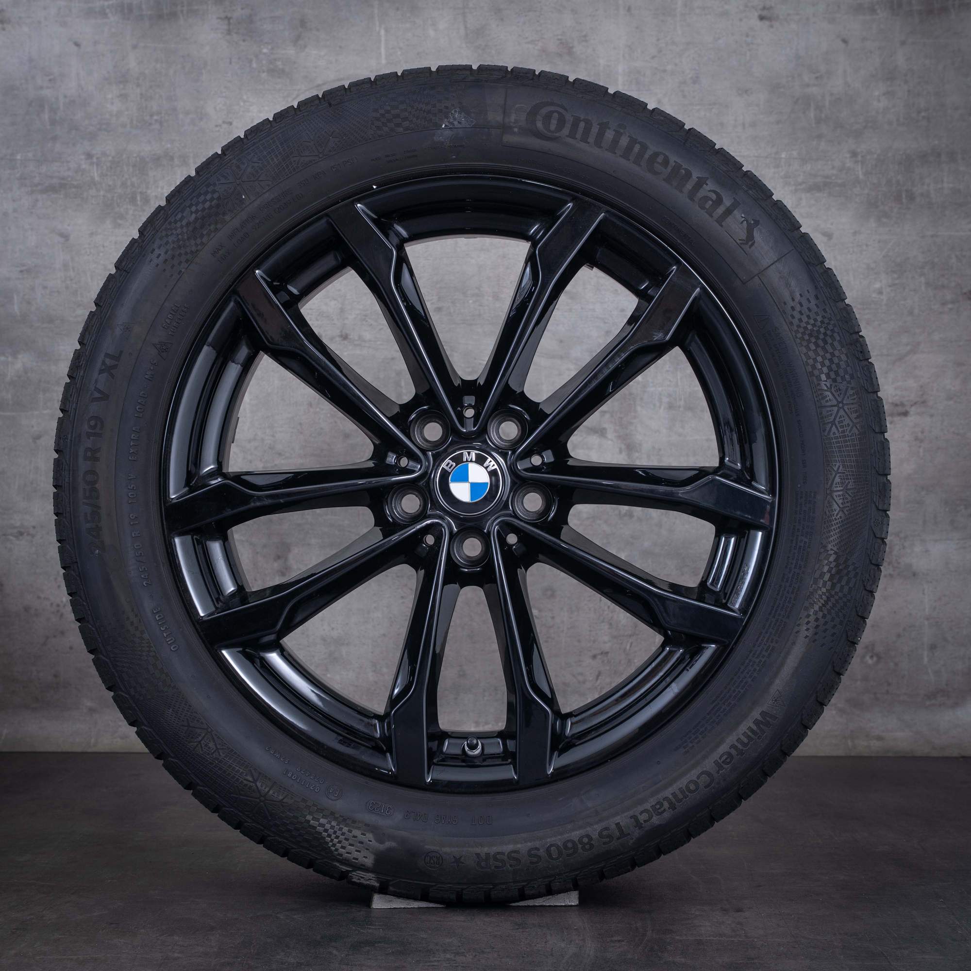 Roues hiver d'origine BMW X3 X4 19 pouces G01 G02 style 691 6877325 noir jais uni - roue 1 sur 4