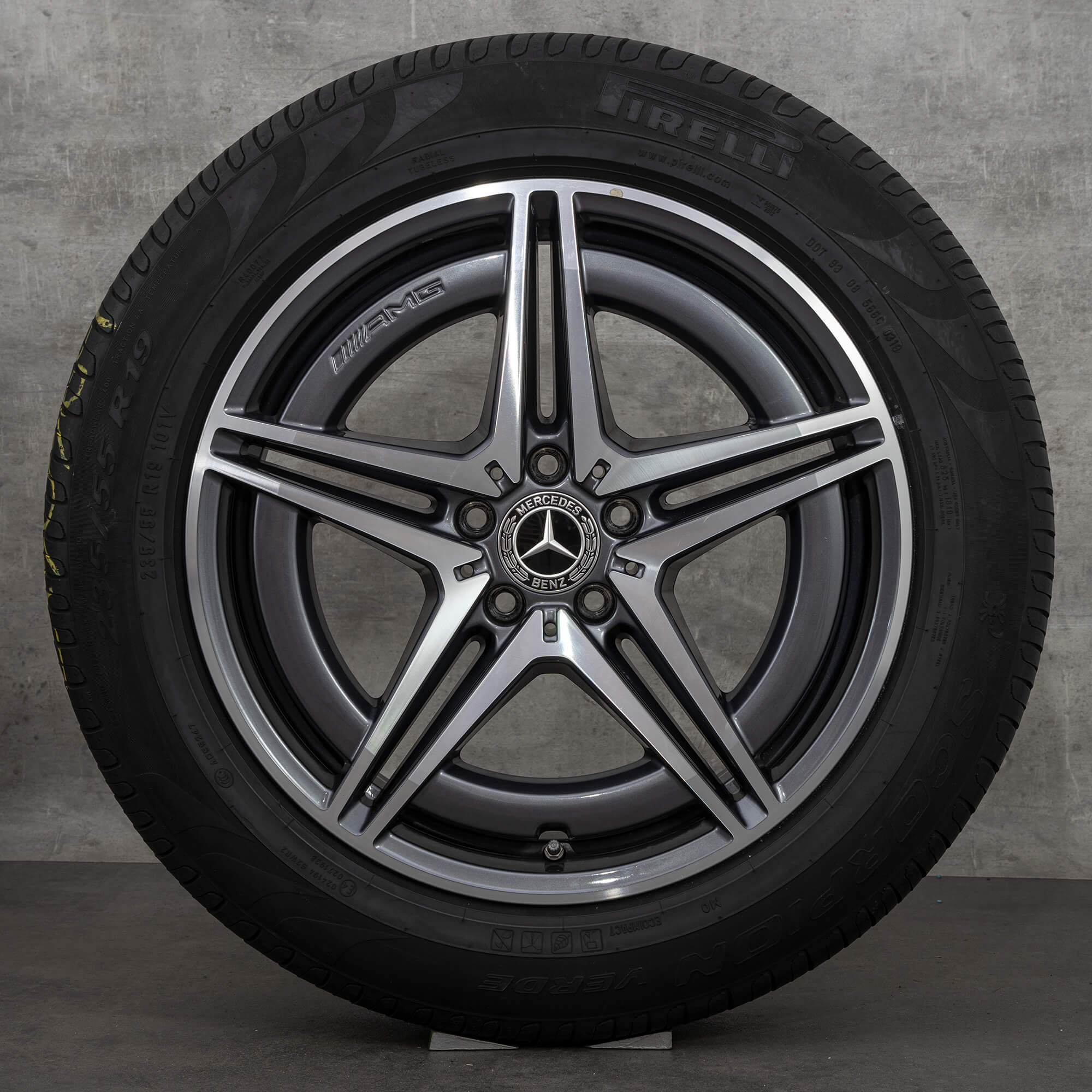 Oryginał Mercedes Benz EQC AMG felgi 19 cali N293 koła letnie A2934011400 A2934010700 himalaya szary polerowane NOWOŚĆ