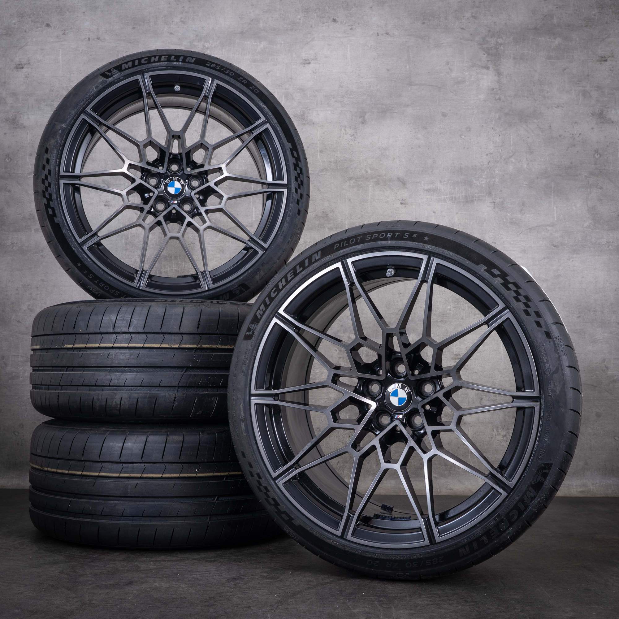 Original BMW M2 M3 M4 Felgen 19 20 Zoll G87 G80 G81 G82 G83 Sommerräder Styling 826 M 8093838 8093839 jet black glanzgedreht