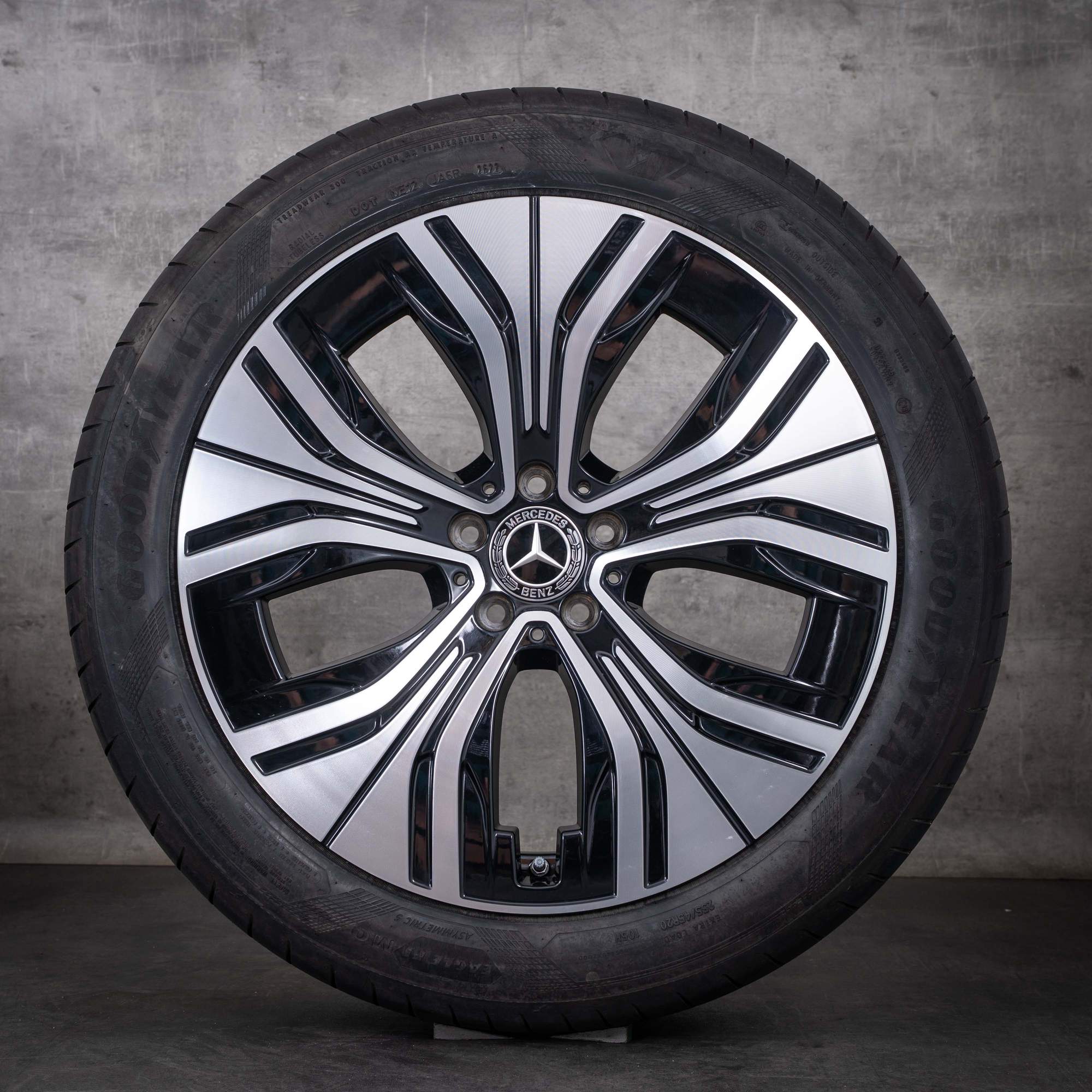 Originale Mercedes-Benz EQE SUV-felger 20 tommer X294 sommerhjul A2944010600, svart, frontpolert