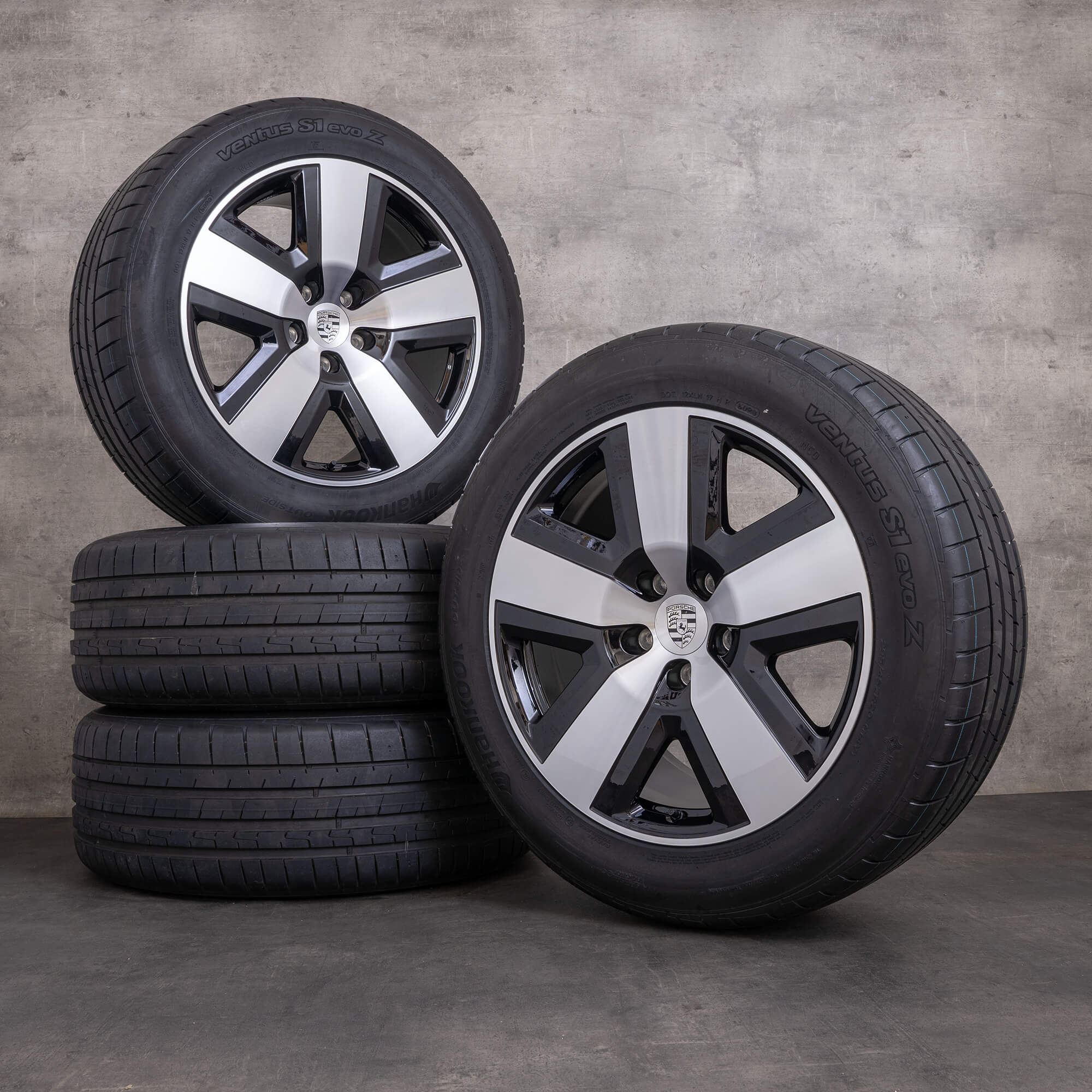 Oem Porsche Jantes 20 pouces Cayenne S E3 9YA II Coupé pneus été jantes 9Y0601025CR 9Y3601025BL noir brillant NEUF