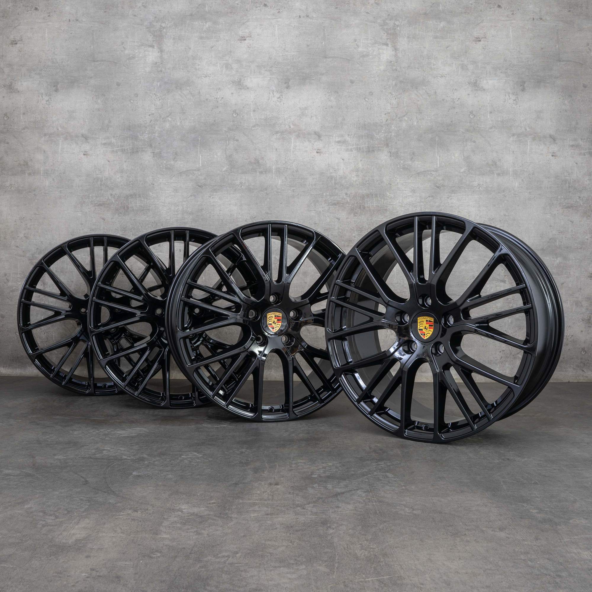 Jante originale Porsche Panamera 971 21 inch G2 971601025AP 971601025AQ negru lucios