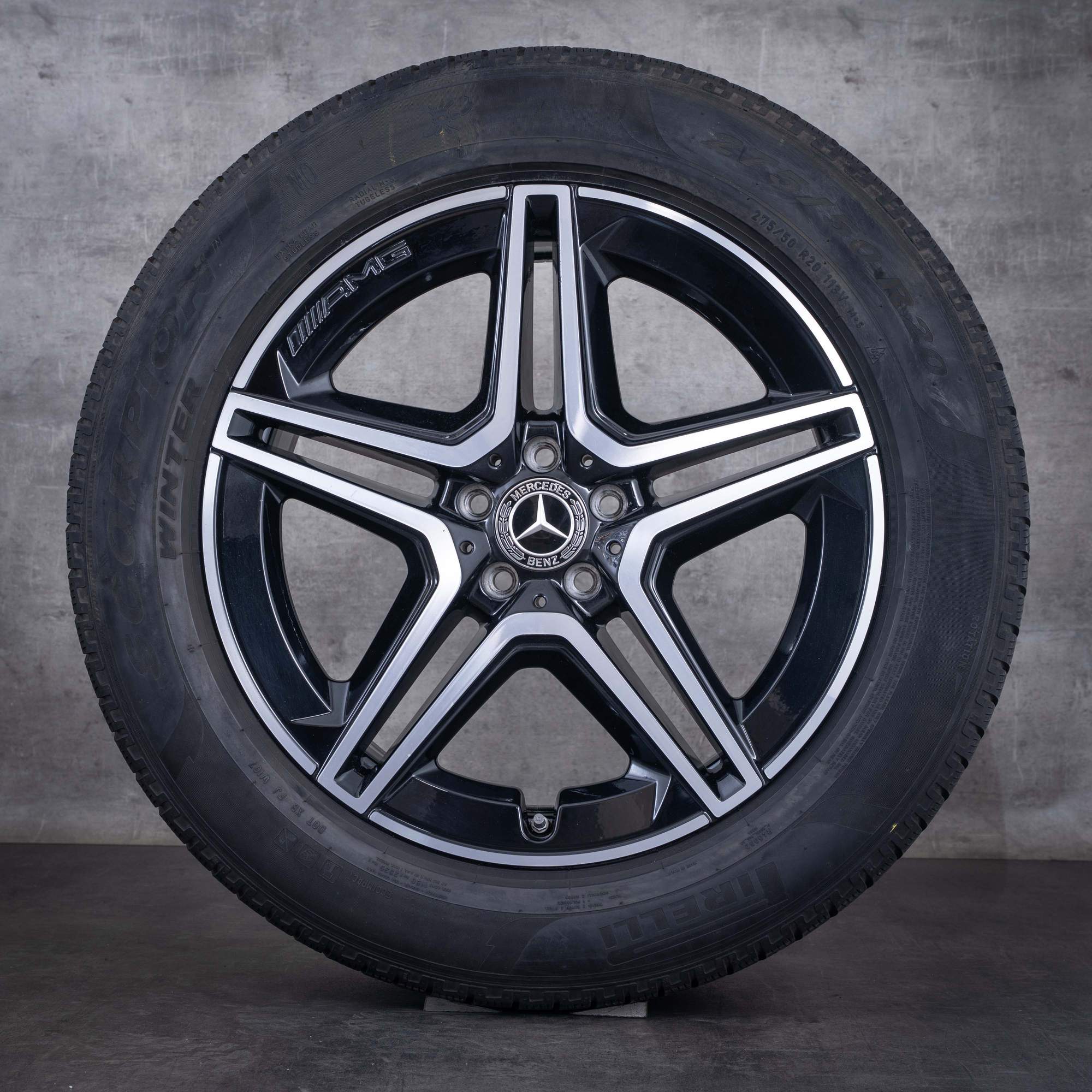 OEM Mercedes-Benz GLE 53 AMG winter wheels 20inch X167 C167 rims A1674013200 A1674013300 black front diamond cut