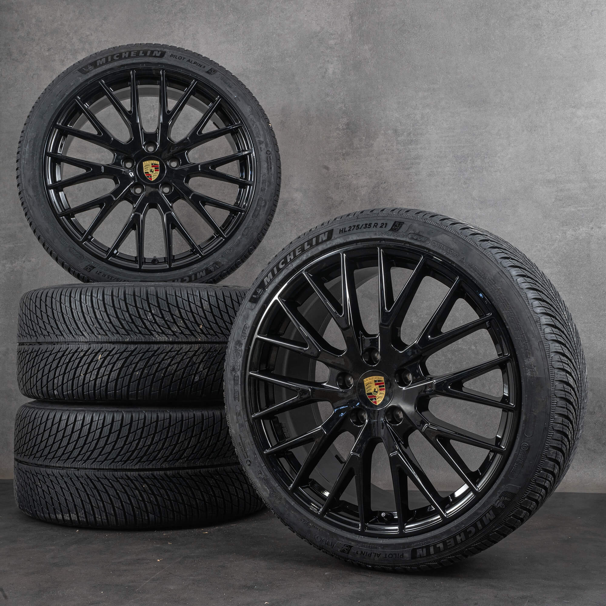 Original Porsche 21 Zoll Panamera 976 G3 Felgen Winterräder Winterreifen Schwarz