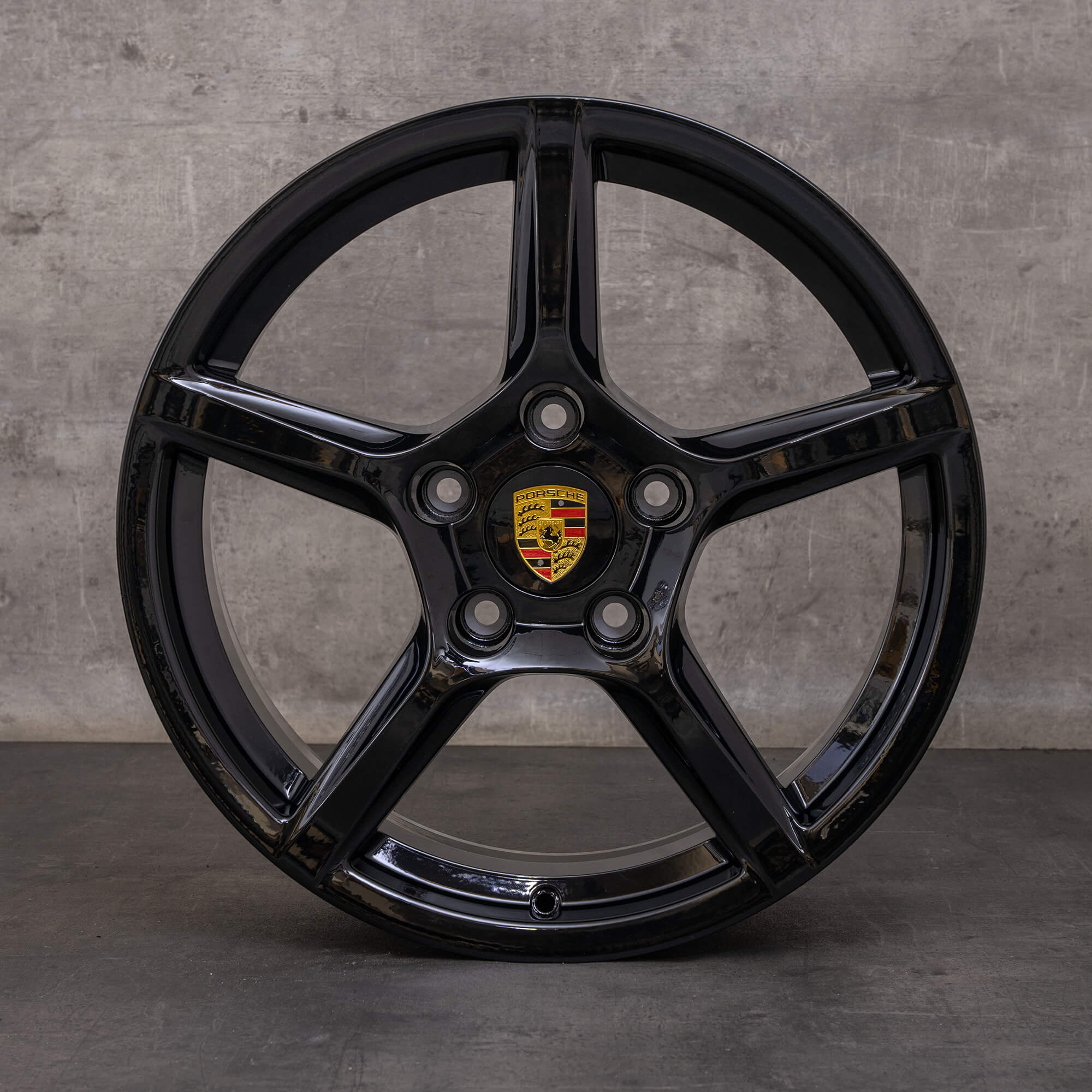 Alkuperäiset Porsche Boxster Cayman vanteet 18 tuuman 981 98136212005 98136212205 musta kiiltävästi