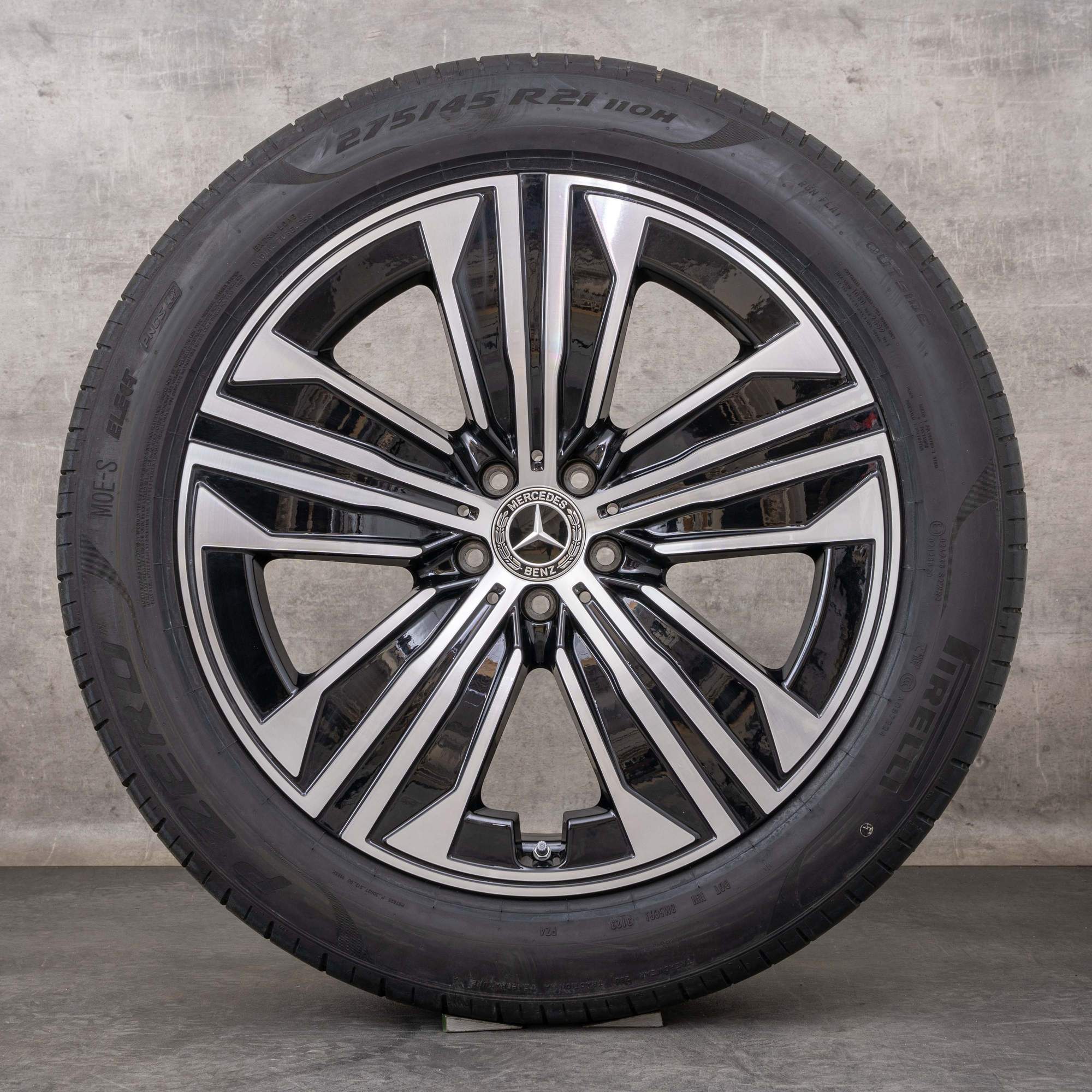 Alkuperäiset Mercedes Benz EQS vanteet 21 tuuman X296 kesäpyörät A2964010500 musta kiillotettu