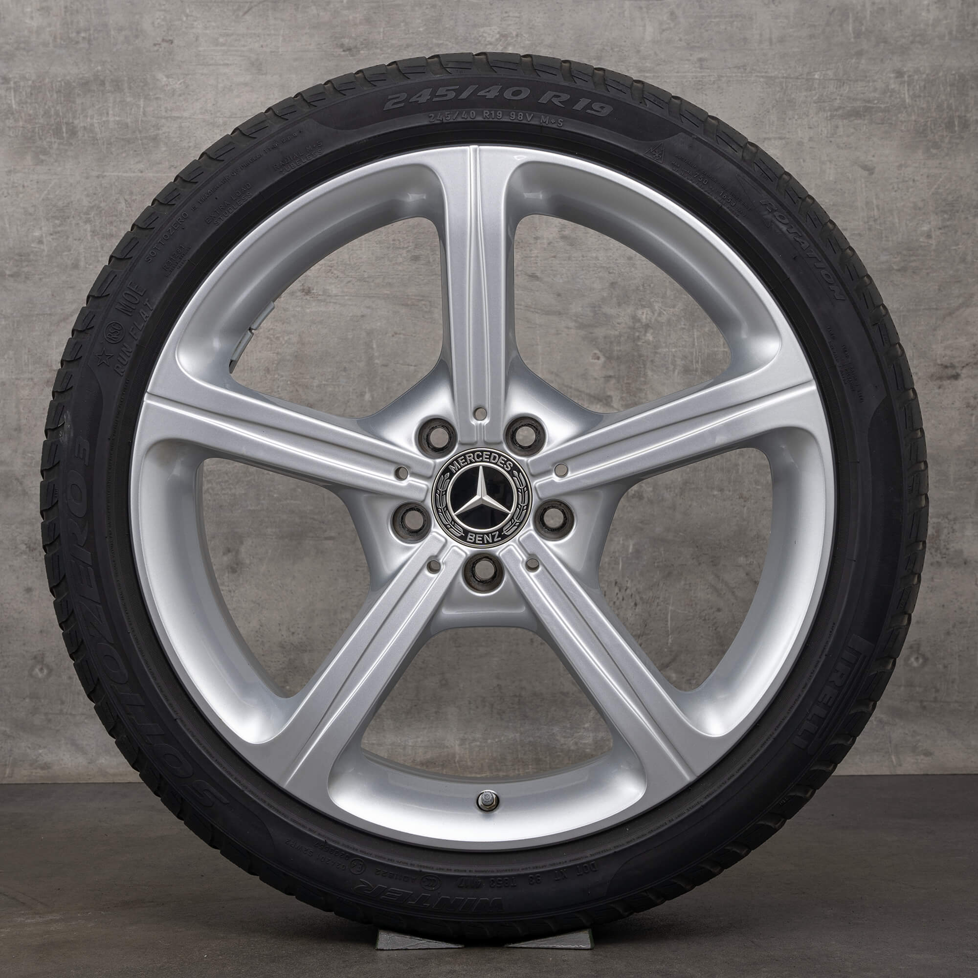 Oryginalne koła zimowe Mercedes Benz CLS 19 cali Coupé C257 Felgi A2574011000 srebrne