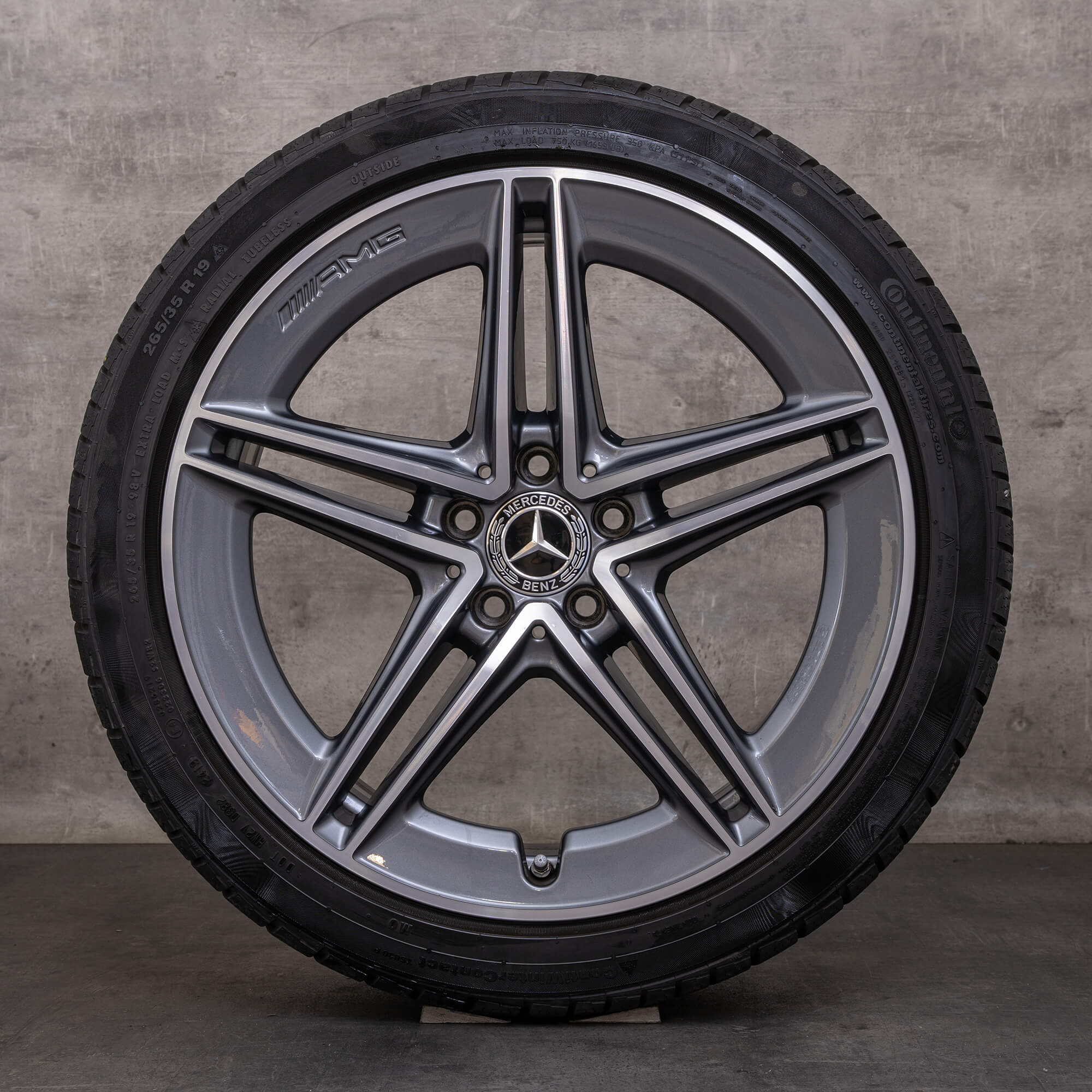 Orijinal Mercedes Benz C-Serisi C63 & S AMG kış jant lastik 19 inç W205 S205 jantlar A2054010501 A2054010601 himalaya gri parlak tornalı