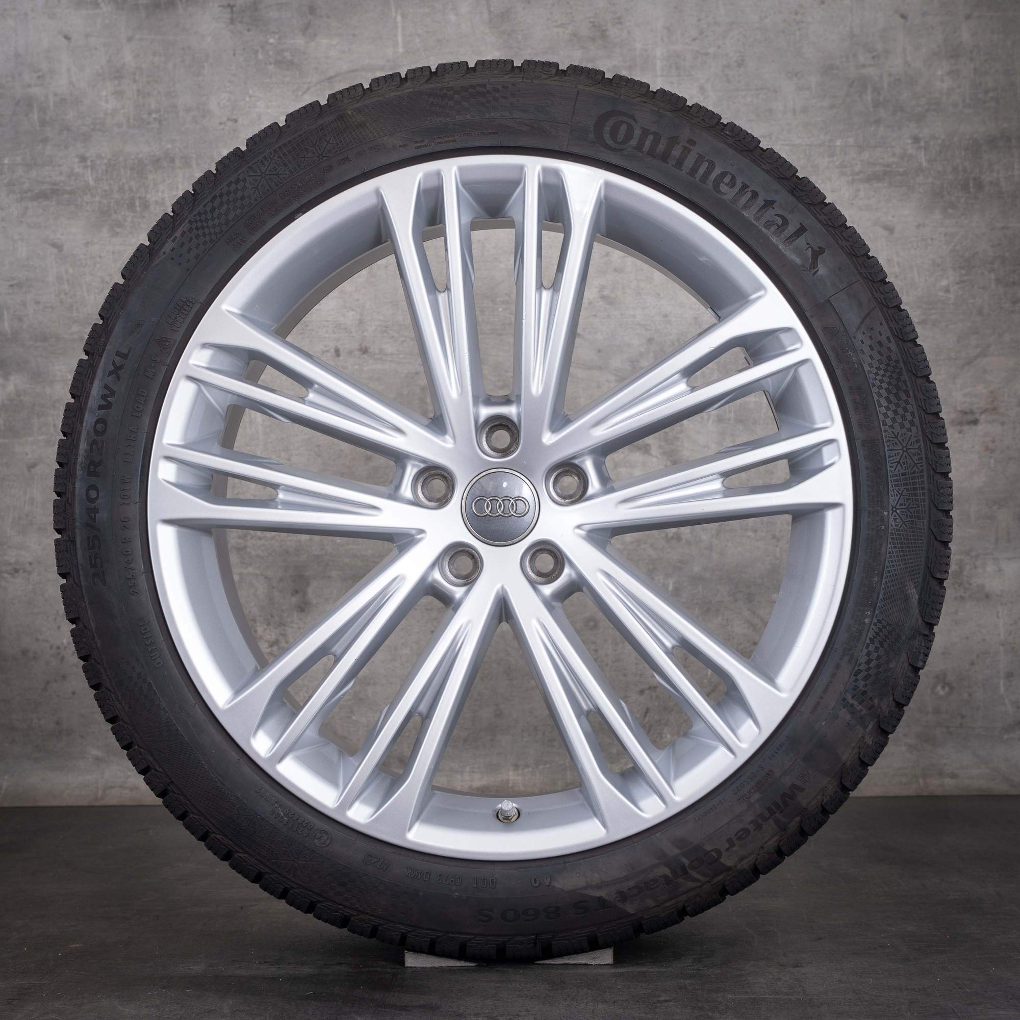 Originele Audi A7 S7 winterbanden op velg 20 inch 4K C8 velgen 4K8601025F glanzend zilver - wiel 2 van 4