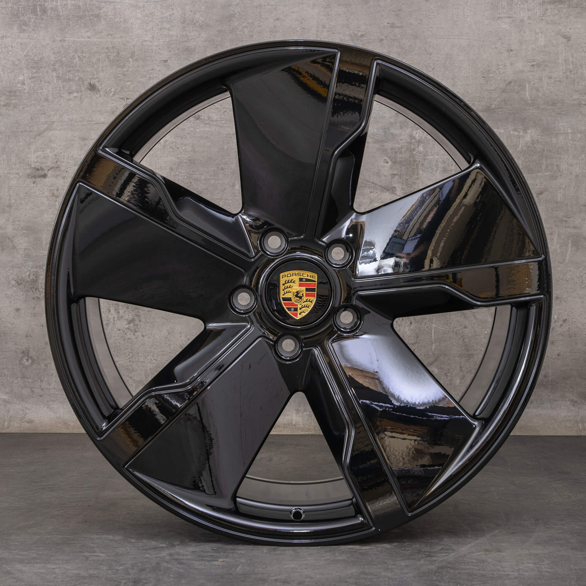 Original Porsche Taycan Felgen 21 Zoll 9J1 4S GTS Turbo Exclusive Design 9J1601025Q 9J1601025R schwarz glanz