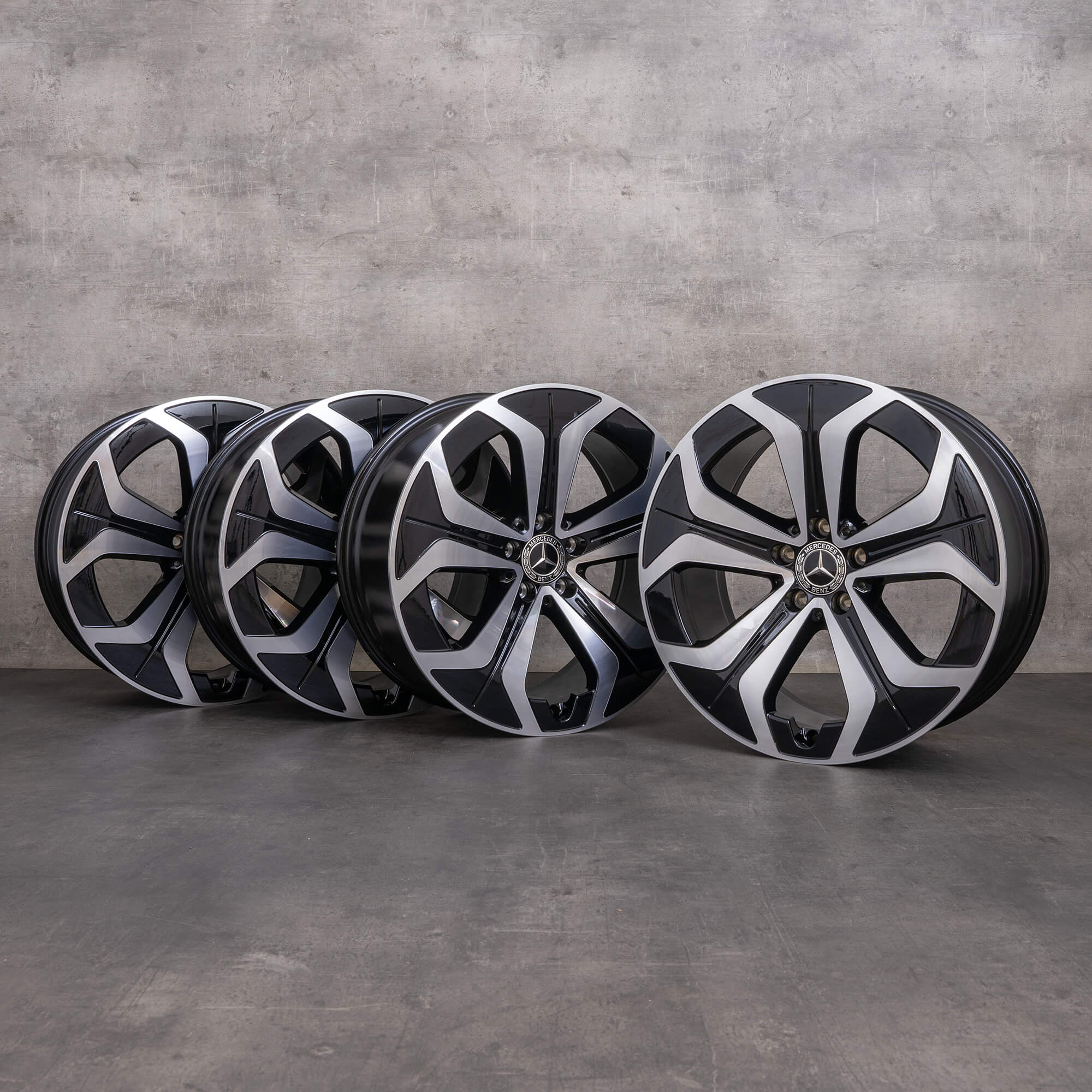 Cerchi Mercedes Benz Classe E All-Terrain 19 pollici S214 X214 A2144014000 nero lucido tornito NUOVO
