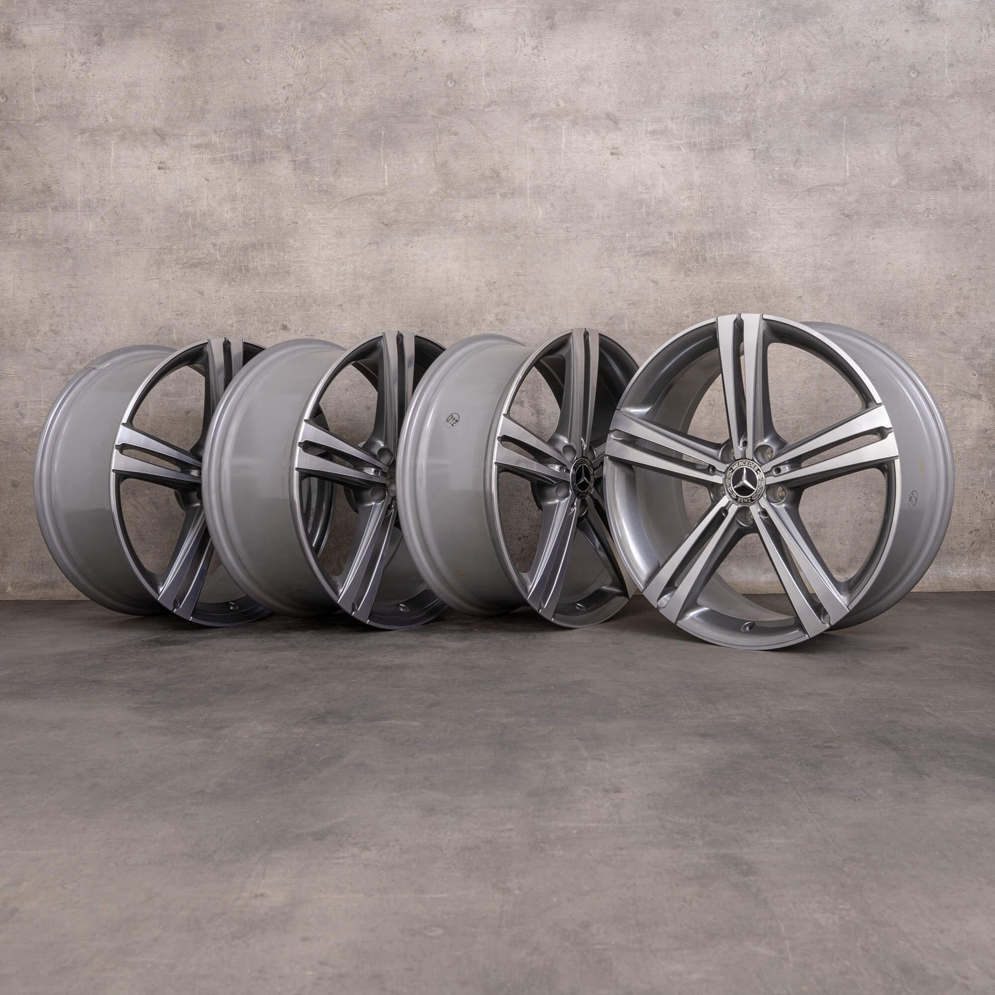 Oryginalne felgi Mercedes Benz CLS 20 cali C257 Coupe A2574010500 A2574010600 himalaya grey Polerowane