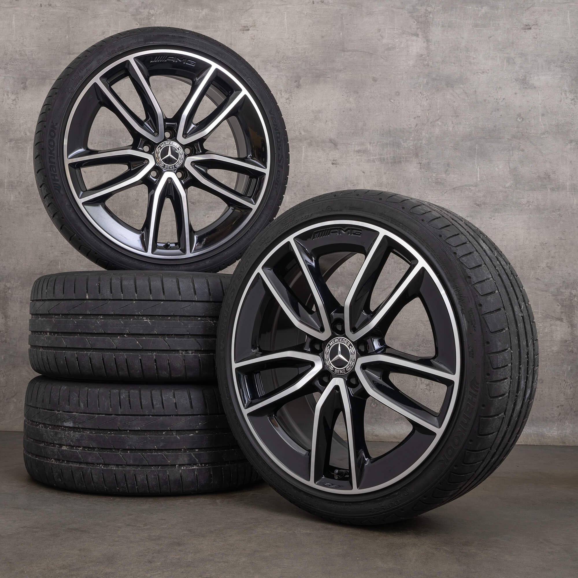 OEM AMG Mercedes Benz CLA 35 C118 X118 summer tires 19 inch rims black