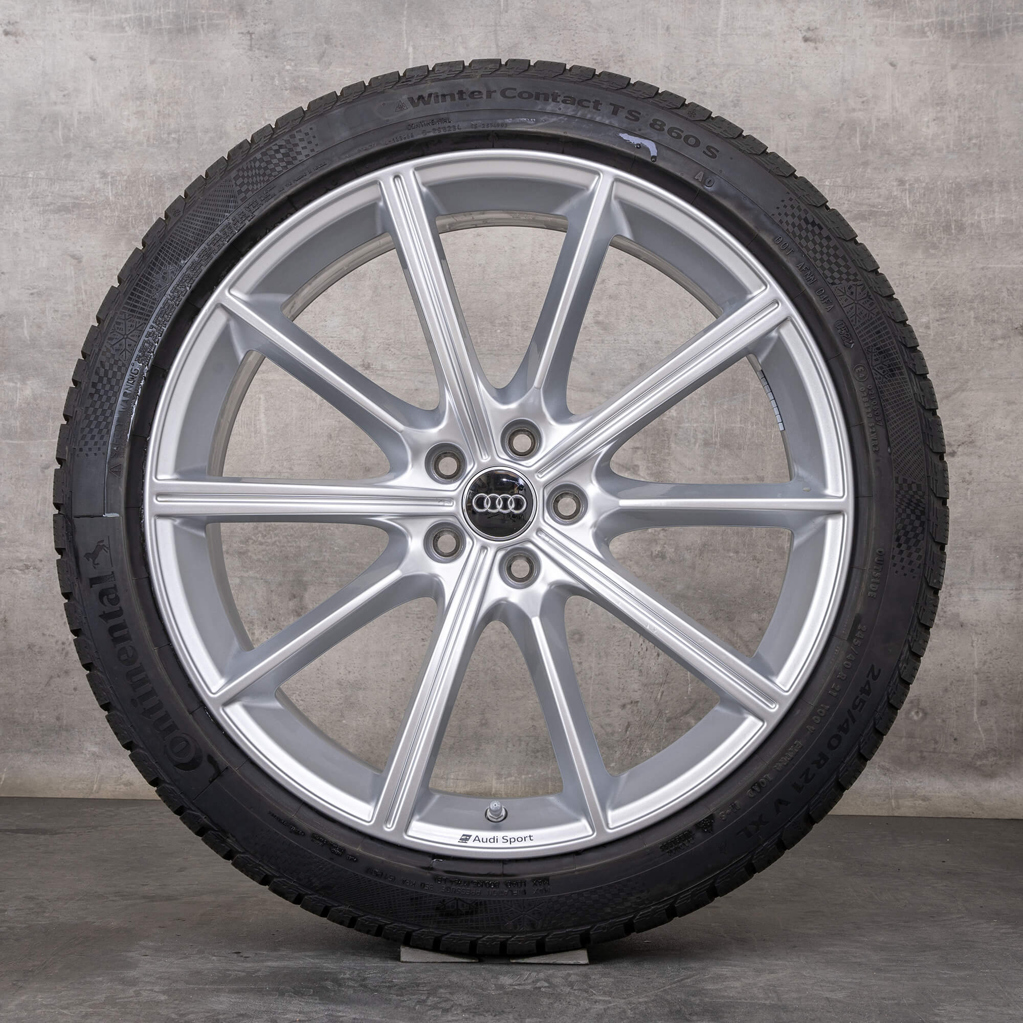 Originale Audi RS6 RS7 vinterhjul 21 tommers 4K RS felger 4K0601025AA sølv blank