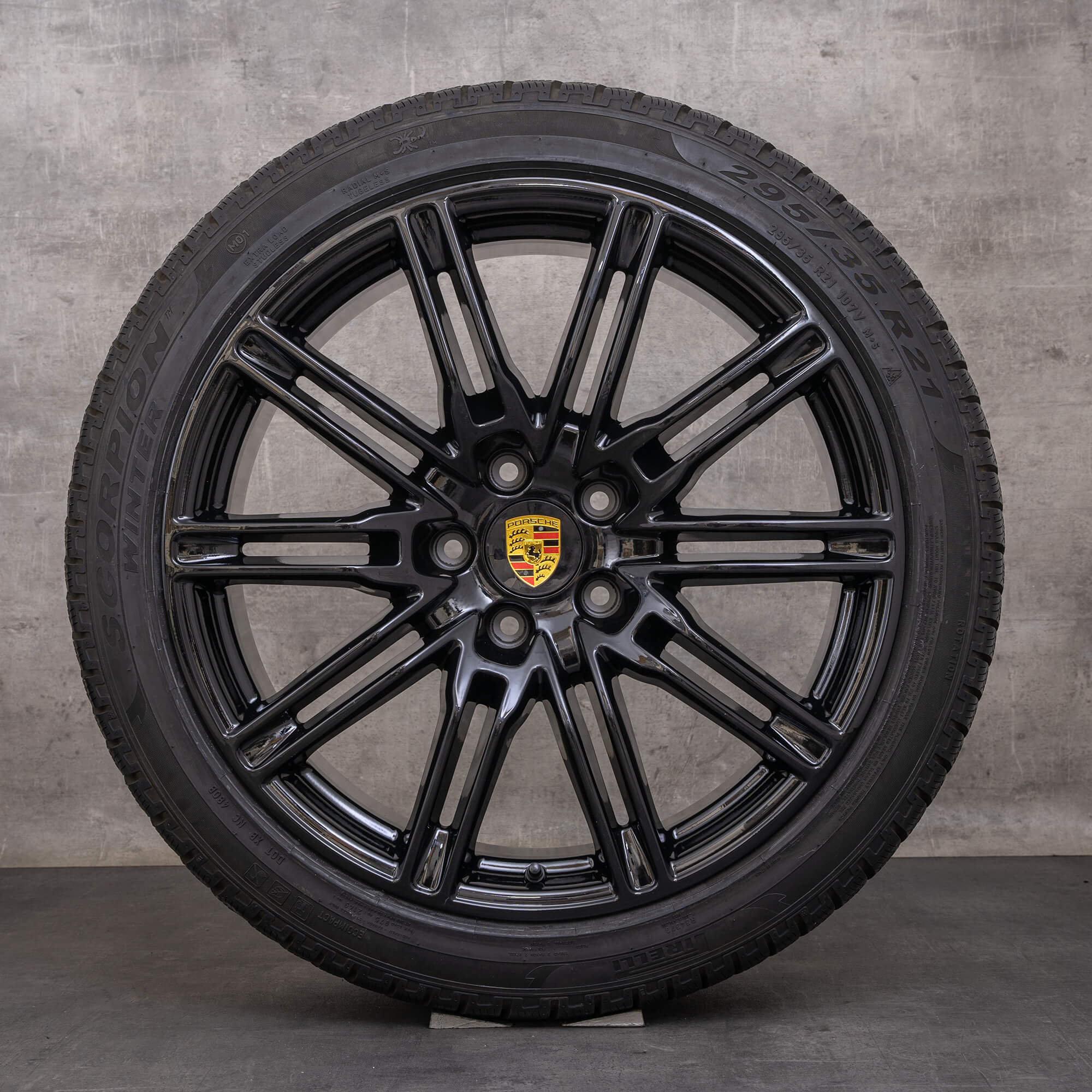Original Porsche Cayenne Winterräder 21 Zoll 958 Felgen 7P5601025L schwarz glanz