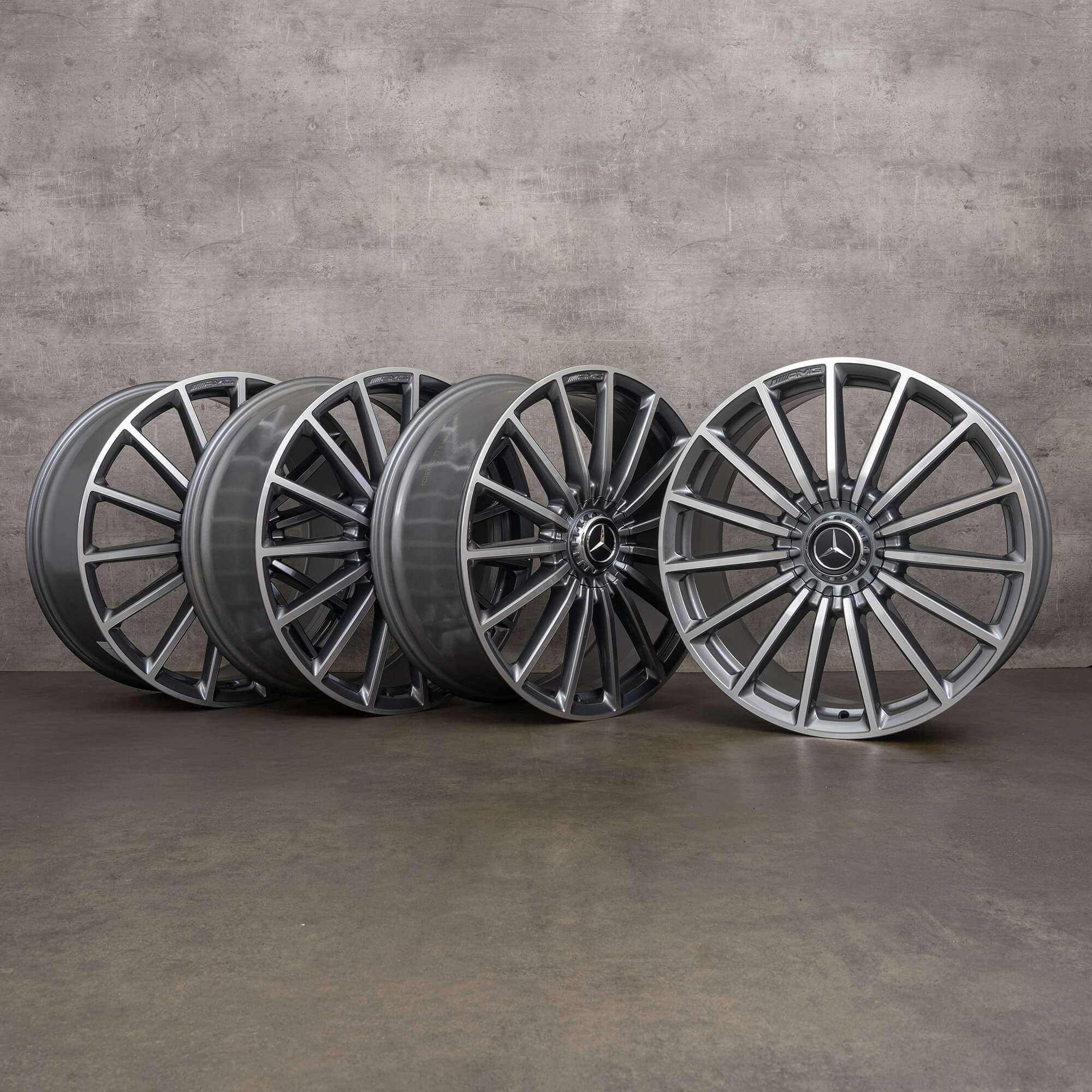 Originele Mercedes Benz GLA GLB 35 45 AMG velgen 21 inch X247 H247 A2474012200 himalayagrijs glanzend gedraaid NIEUW