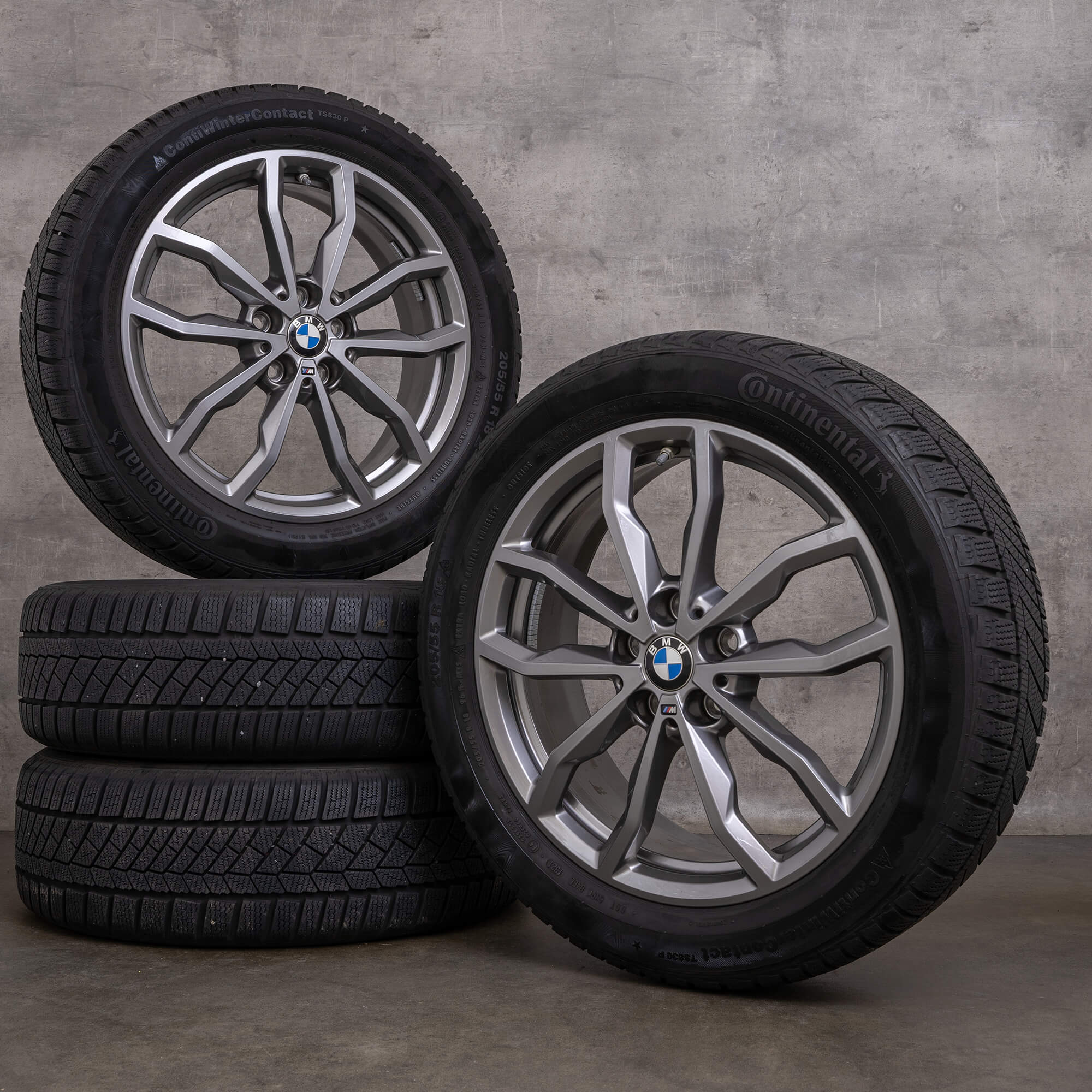 Original BMW X1 X2 Winter wheels 18 pouces F48 F39 Styling jantes 771 M 6877550 ferric grey