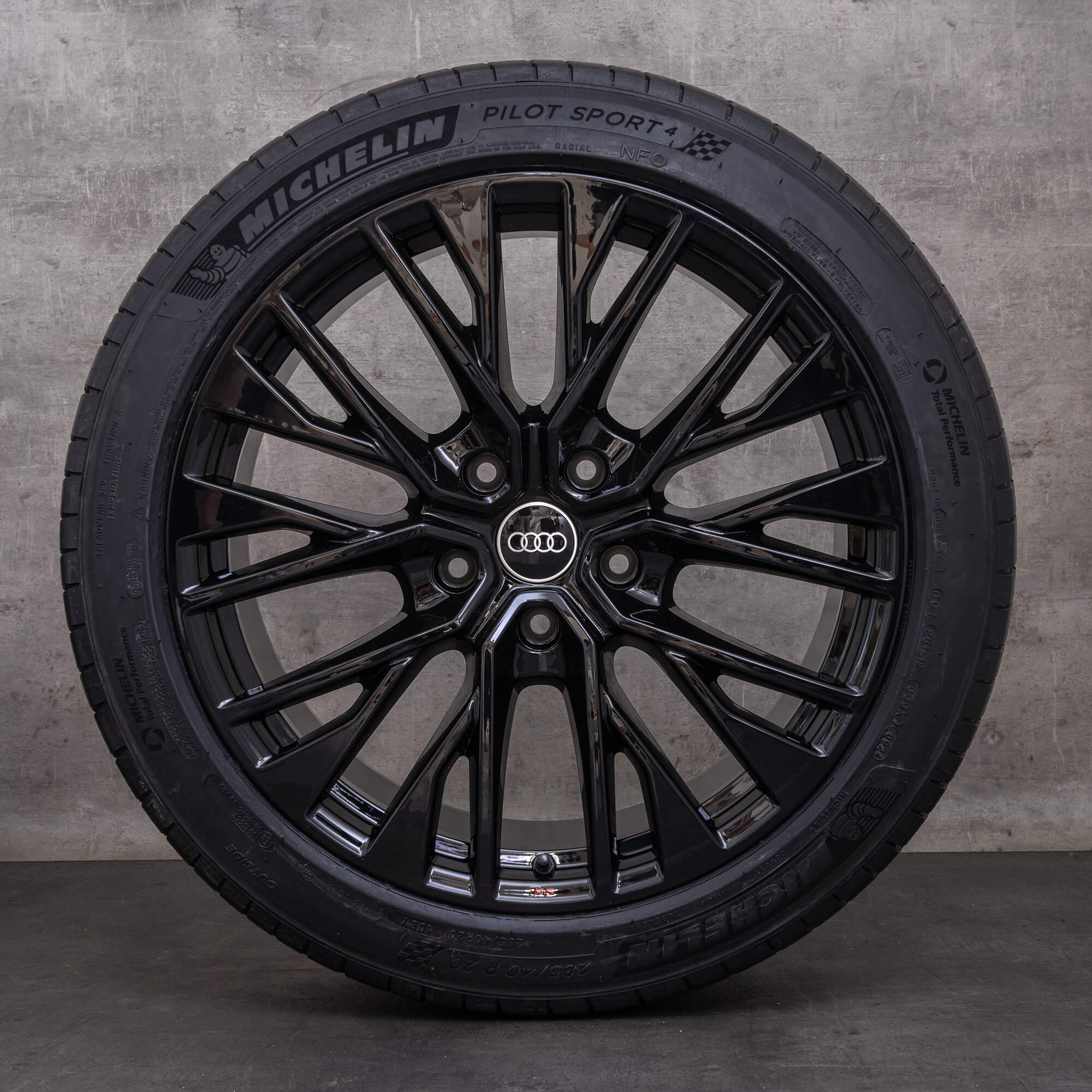Oryginał Audi e-tron GT felgi 20 cali FW koła letnie 4J3601025CE 4J3601025CF czarne wysoki połysk NOWOŚĆ