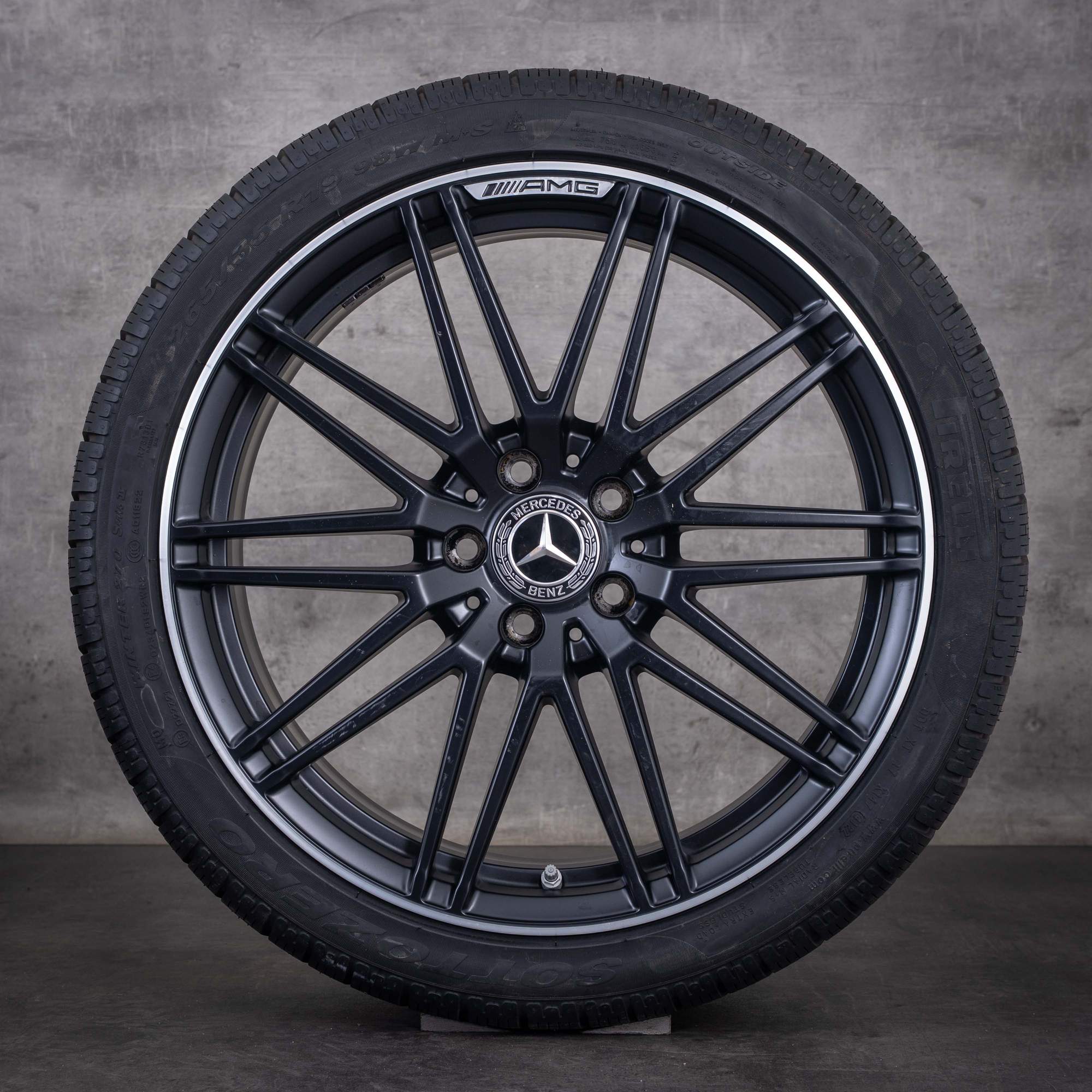 Alkuperäiset Mercedes-Benz AMG GT GTS GTC -talvirenkaat 19 20 tuumaa C190 R190 -vanteet A1904013100 A1904013300 mattamusta diamond cut