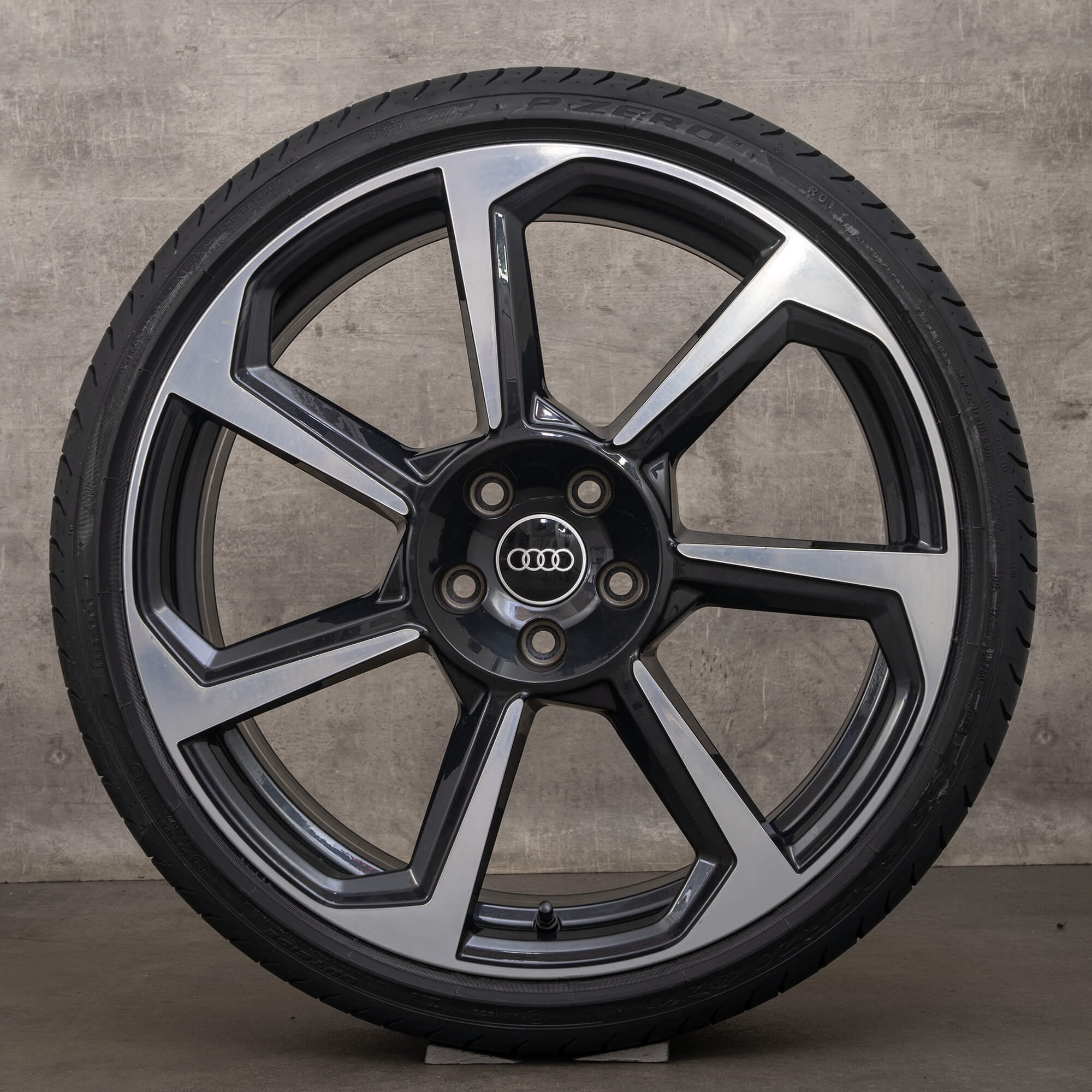 Original Audi TT RS 8S FV 20 inch summer wheels rims tires rotor black