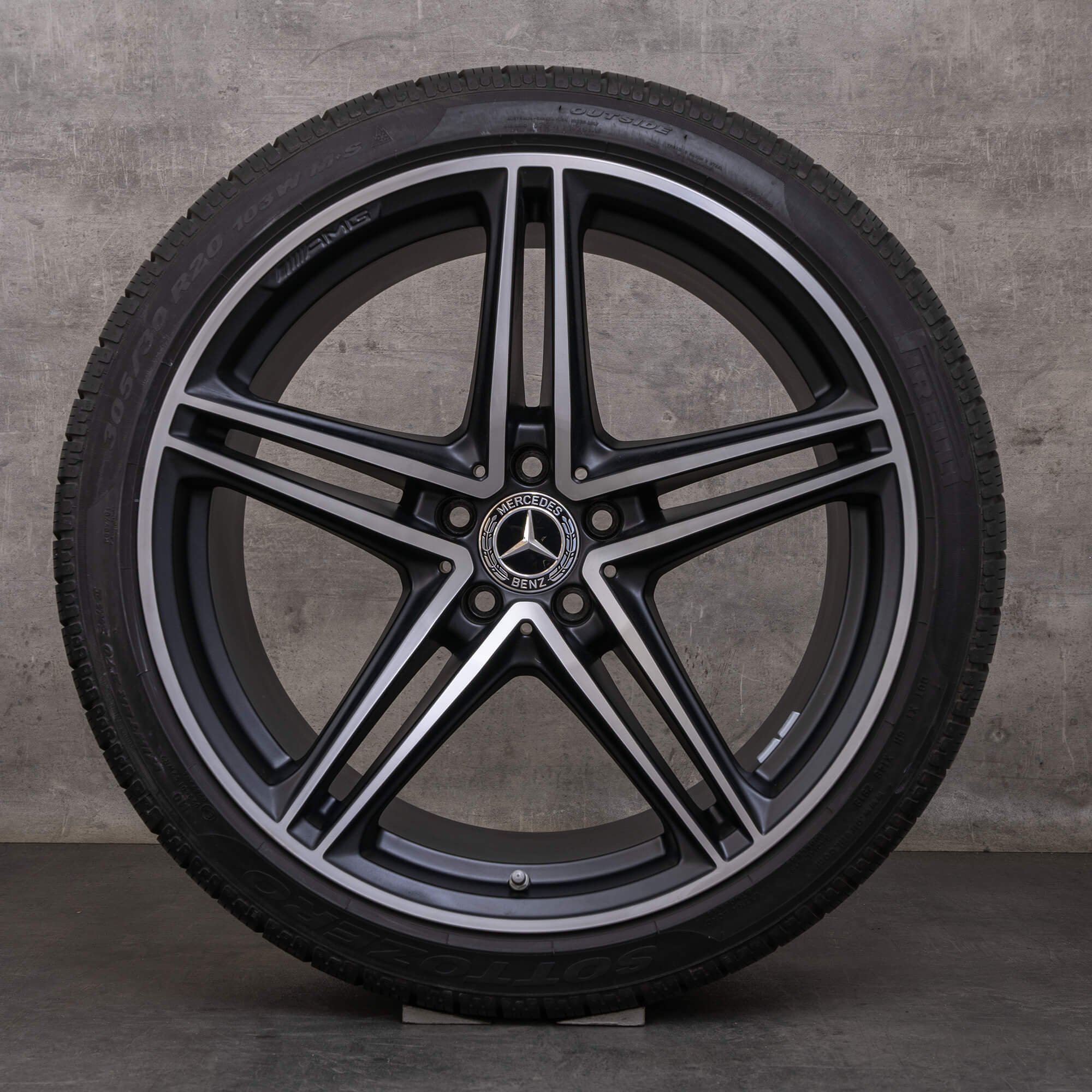 Alkuperäiset Mercedes Benz AMG GT talvirenkaat 19 20 tuuman C190 R190 vanteet A1904011800 A1904011900 musta matta Kiillotettu pinta.