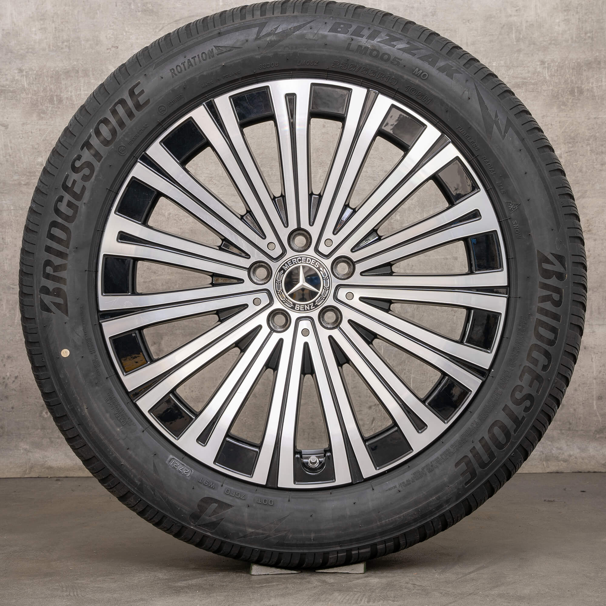Originele Mercedes EQS Winterrder 19 inch V297 velgen A2974010500 zwart glanzend gedraaid