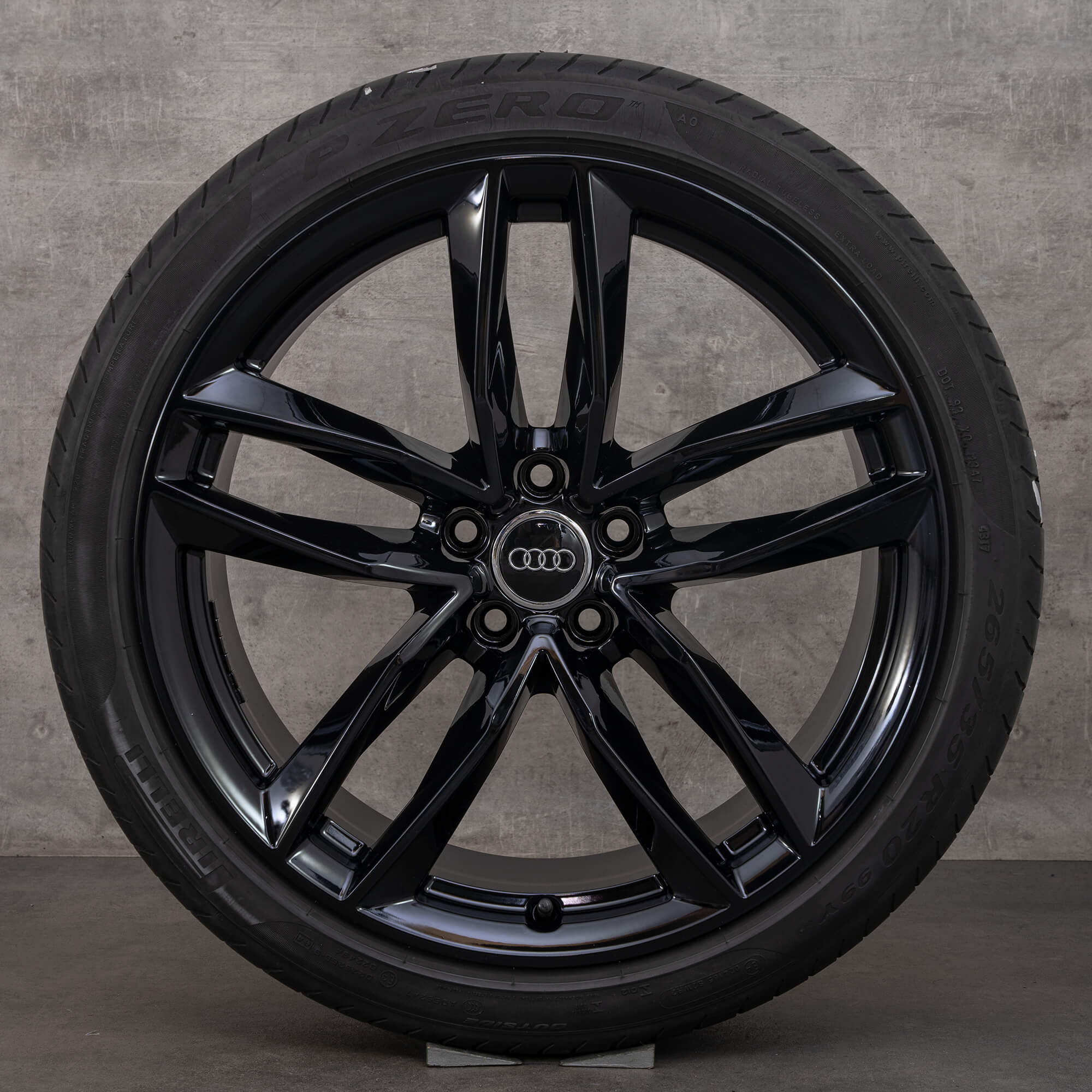 Oryginalne koła zimowe do Audi A7 S7 felgi 20 cali 4G C7 nr kat. 4H0601025BR czarny błyszczący