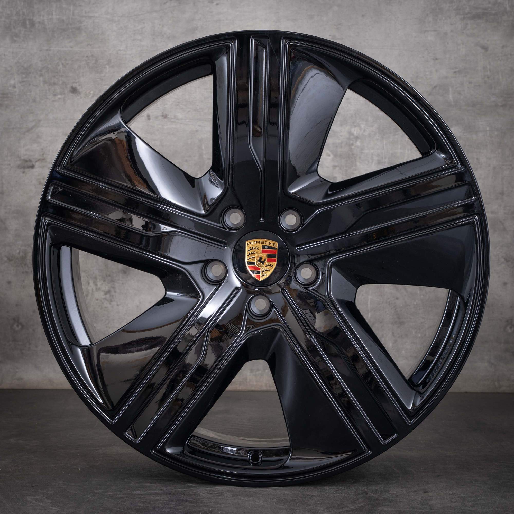Oryginalne felgi Porsche Macan Electric 22 cale Exclusive Design 95C601025P Q 95C601025BK BL czarne błyszczące NOWE