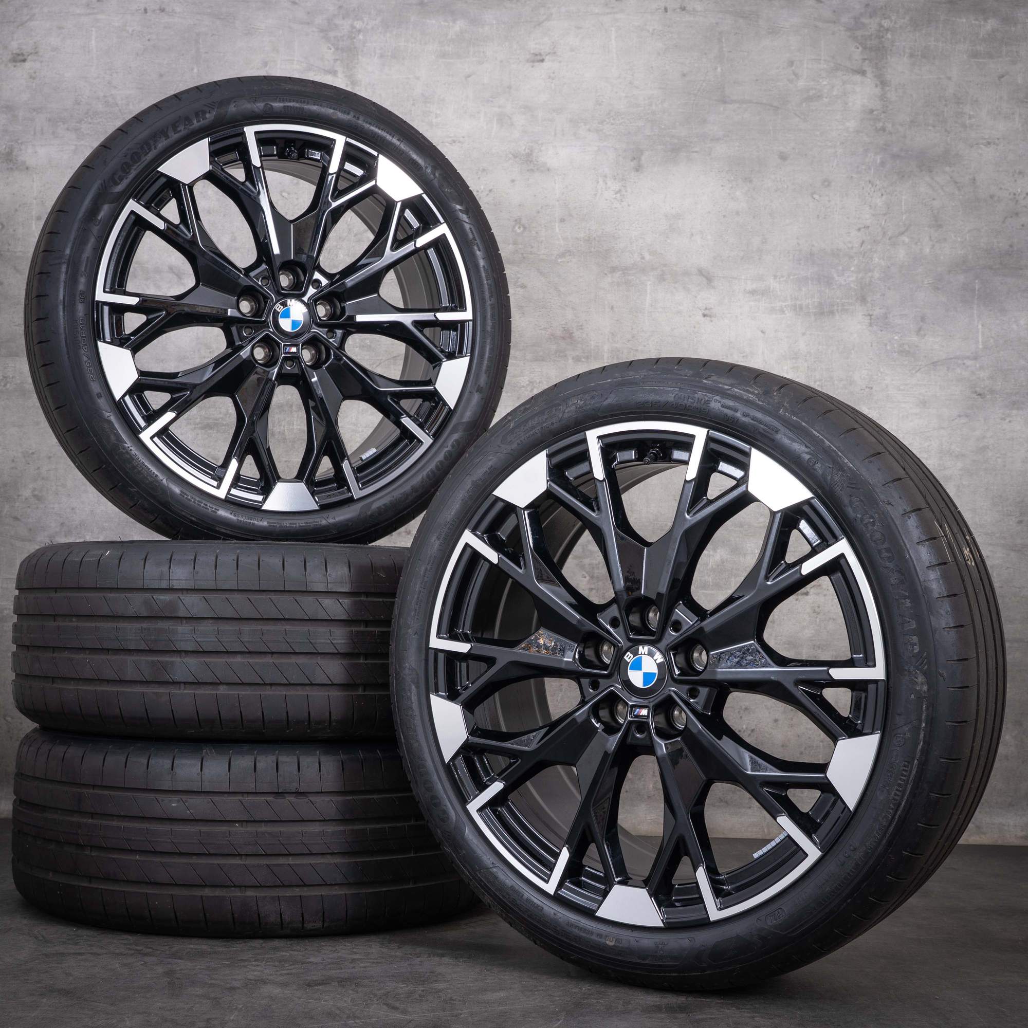 Originální disky BMW řady 1 a 2, 19 palců, F70, F74, M135, M235, xDrive, letní kola, styl 977, 5A45268, černé, diamond cut