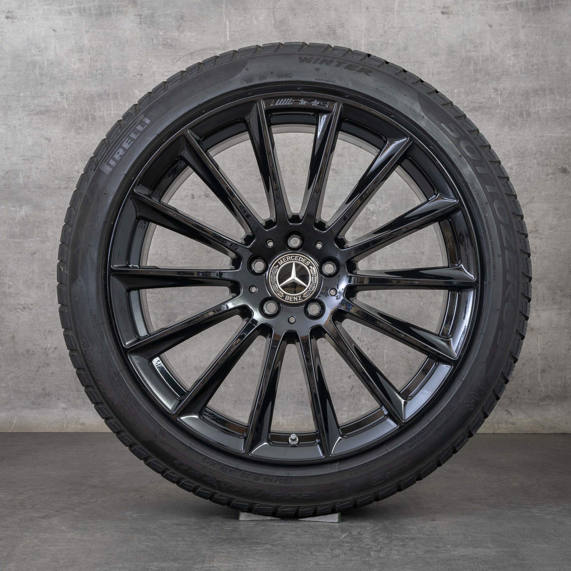 Alkuperäiset Mercedes-Benz AMG S-sarjan vanteet 20 tuumaa W223 kesäpyörät A2234011500 musta kiiltävä
