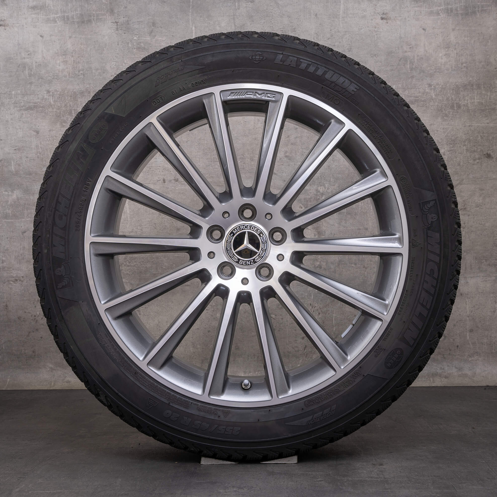 Oryginalne koła zimowe Mercedes Benz GLC AMG 20 cali X253 C253 felgi A2534011900 himalaya szary polerowane