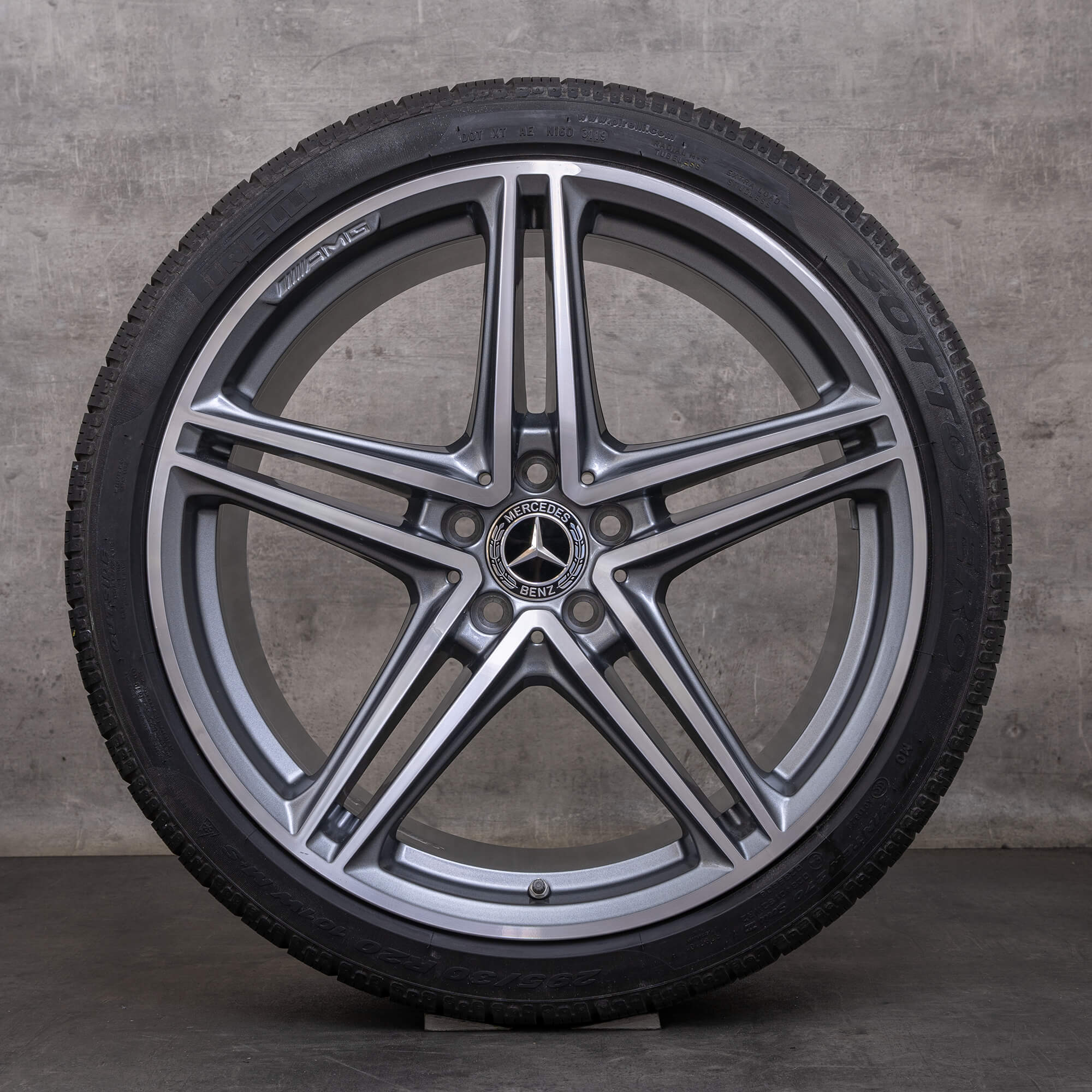 Alkuperäiset Mercedes Benz AMG GT talvirenkaat 19 20 tuuman R190 vanteet A1904011800 A1904012200 himalajanharmaa Kiillotettu