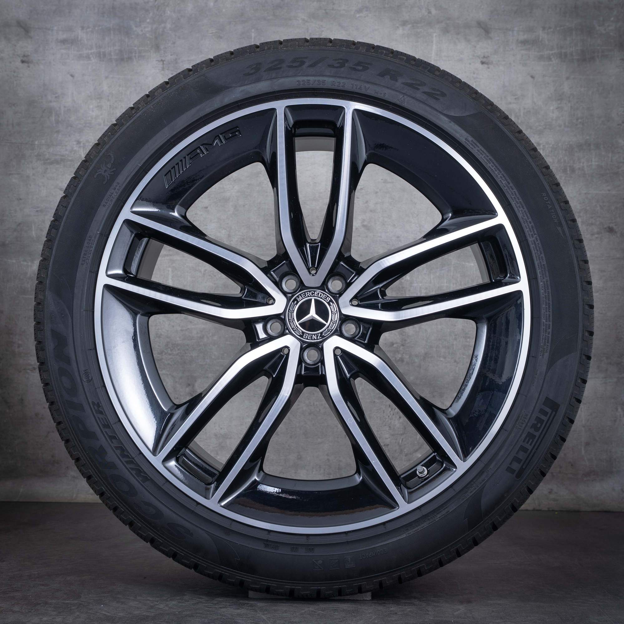 Oryginalne koła zimowe Mercedes Benz GLE AMG 22 cale V167 C167 Felgi A1674013600 A1674013700 czarne Polerowane