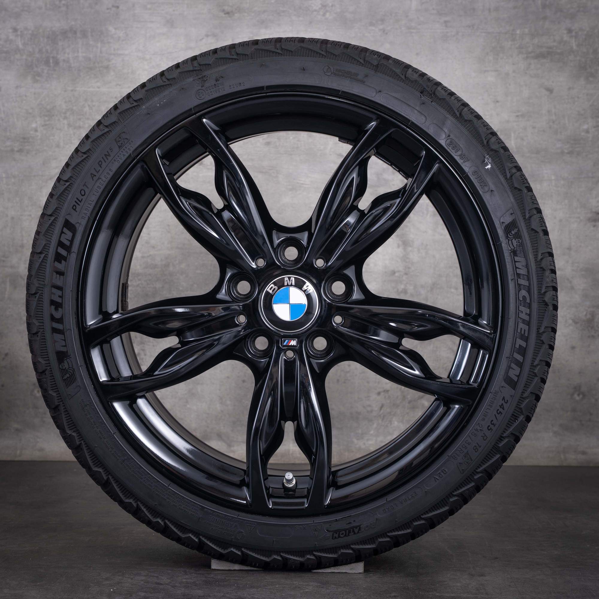 Original BMW 1er 2er Winterräder 18 Zoll F20 F21 F22 F23 Felgen Styling 436 M 7845870 7845871 jet black