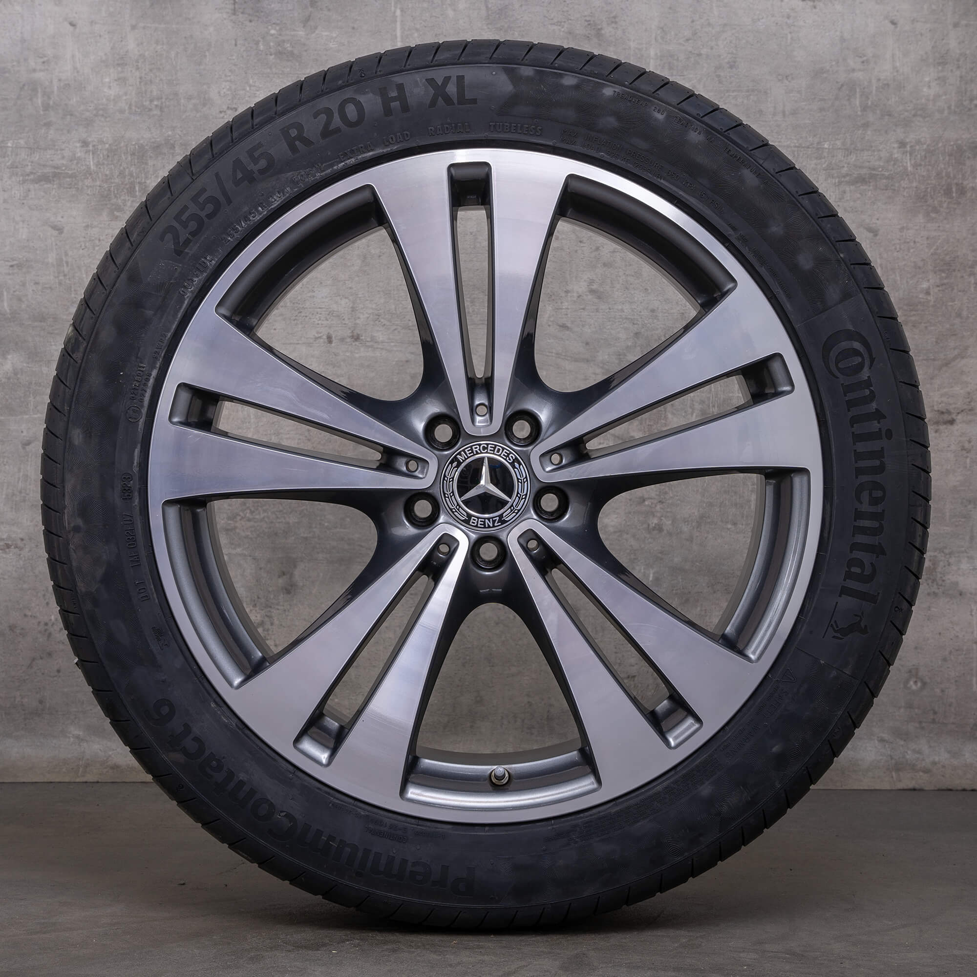 Orijinal Mercedes Benz GLC jantları 20 inç C253 X253 yaz A2534011200 himalaya gri parlak tornalı