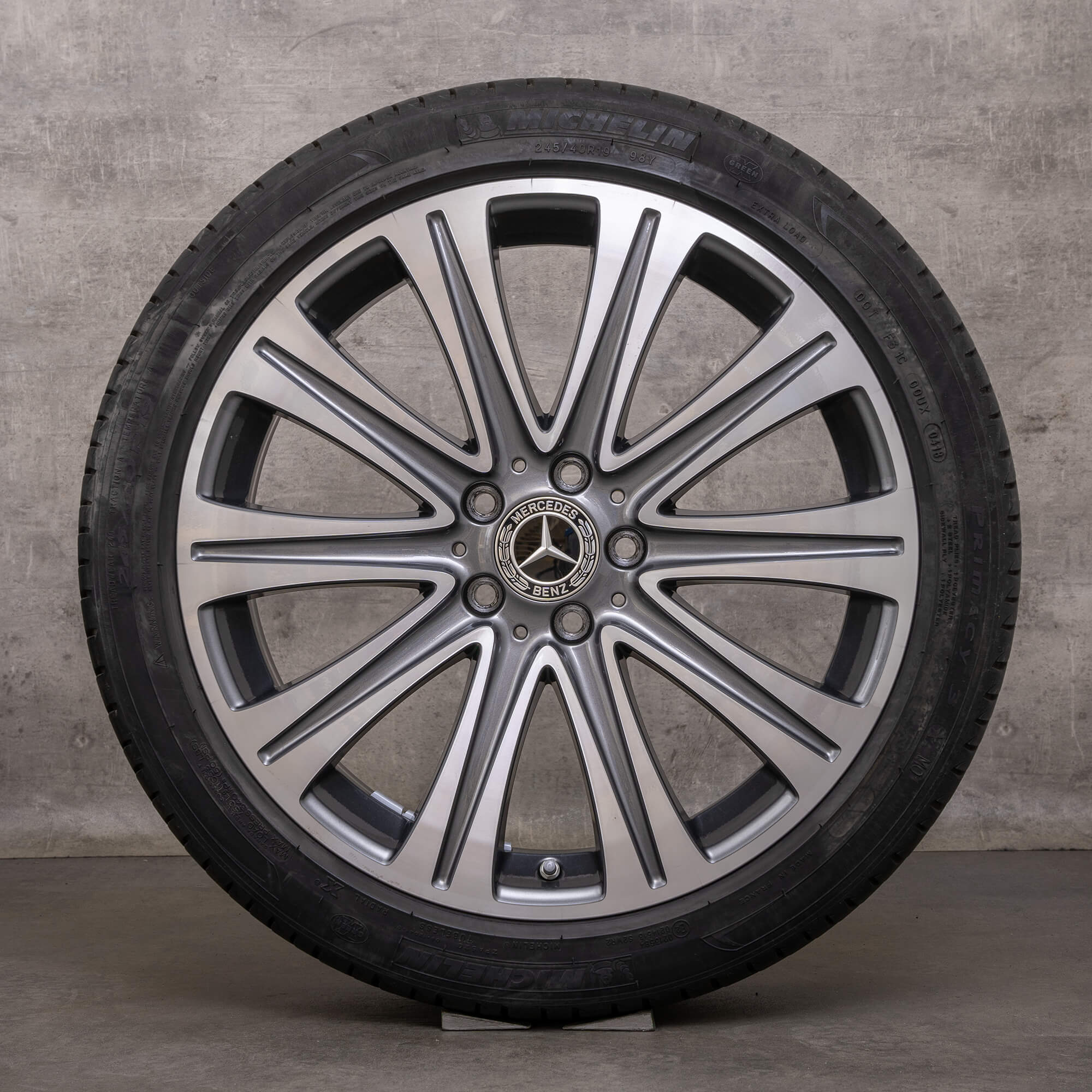 Llantas originales Mercedes Benz Clase E de 19 pulgadas W213 S213 C238 A238 neumáticos verano A2134010500 gris himalaya torneado brillante