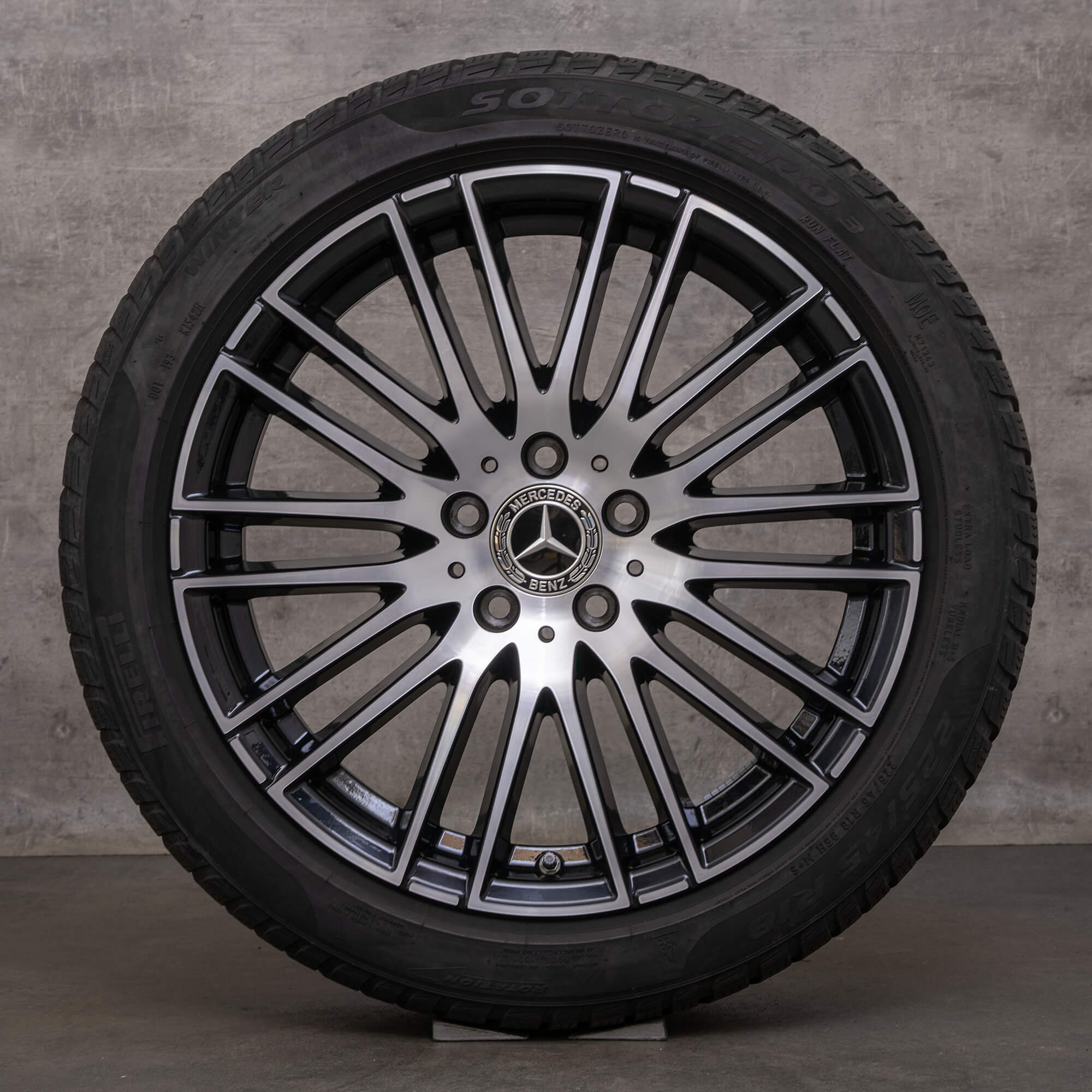OEM Mercedes Benz C-Class winter wheels 18 inch W206 S206 rims A2064014900 DOT 23 black glossy turned