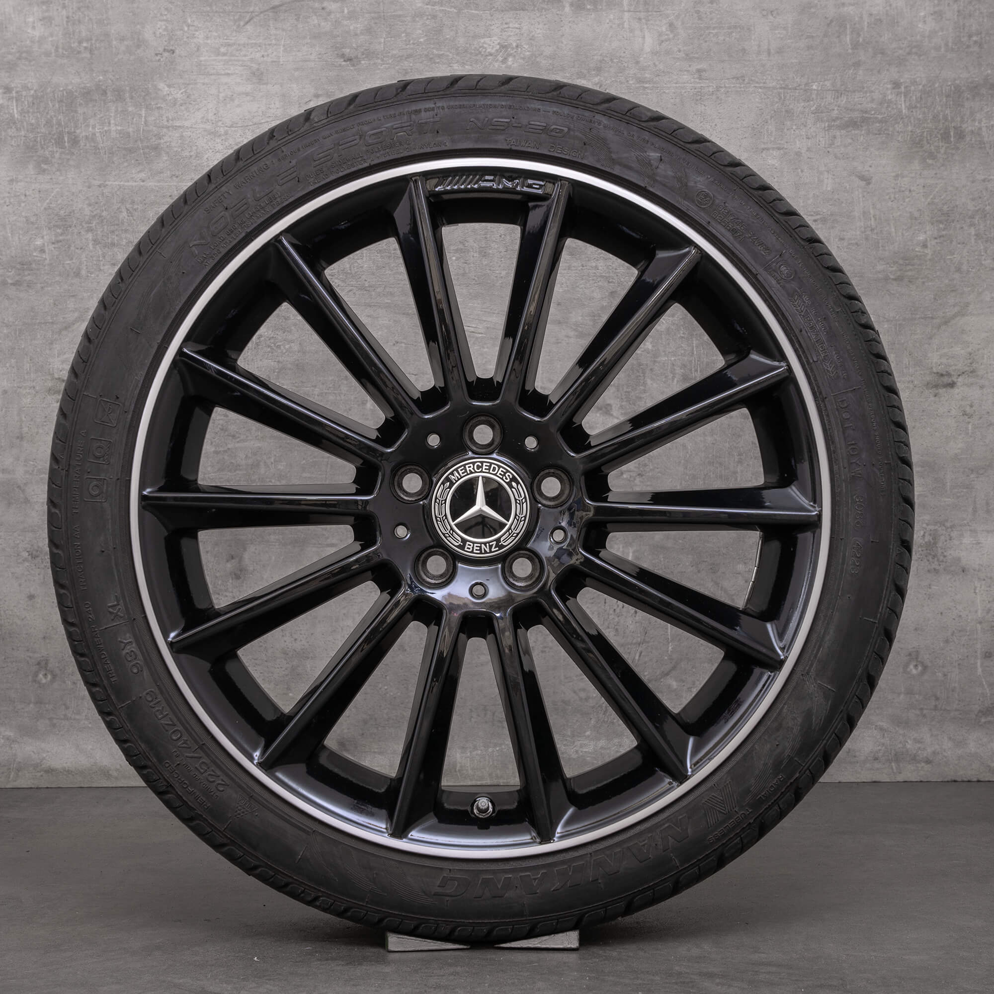 Original Mercedes Benz A B Class CLA jantes 19 pouces W177 V177 W247 C118 X118 roues d'été A1774011600 noir brillant