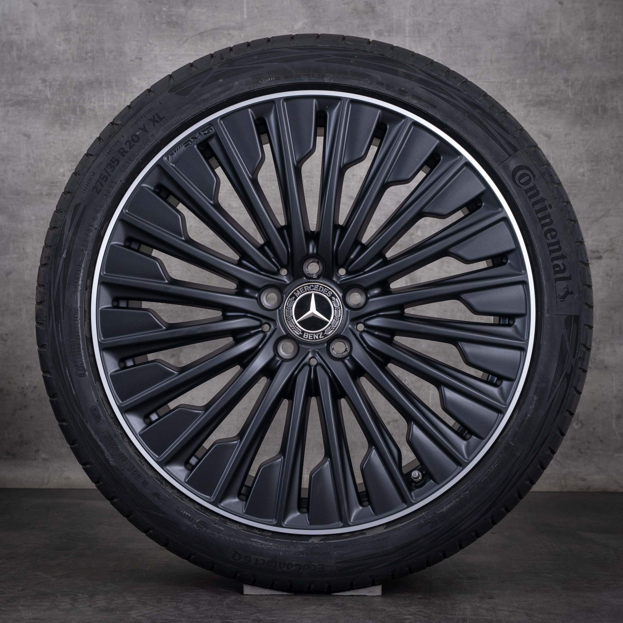 Original Mercedes Benz E-Klasse AMG Felgen 20 Zoll W214 S214 Sommerräder A2144010500 A2144010600 schwarz matt glanzgedreht