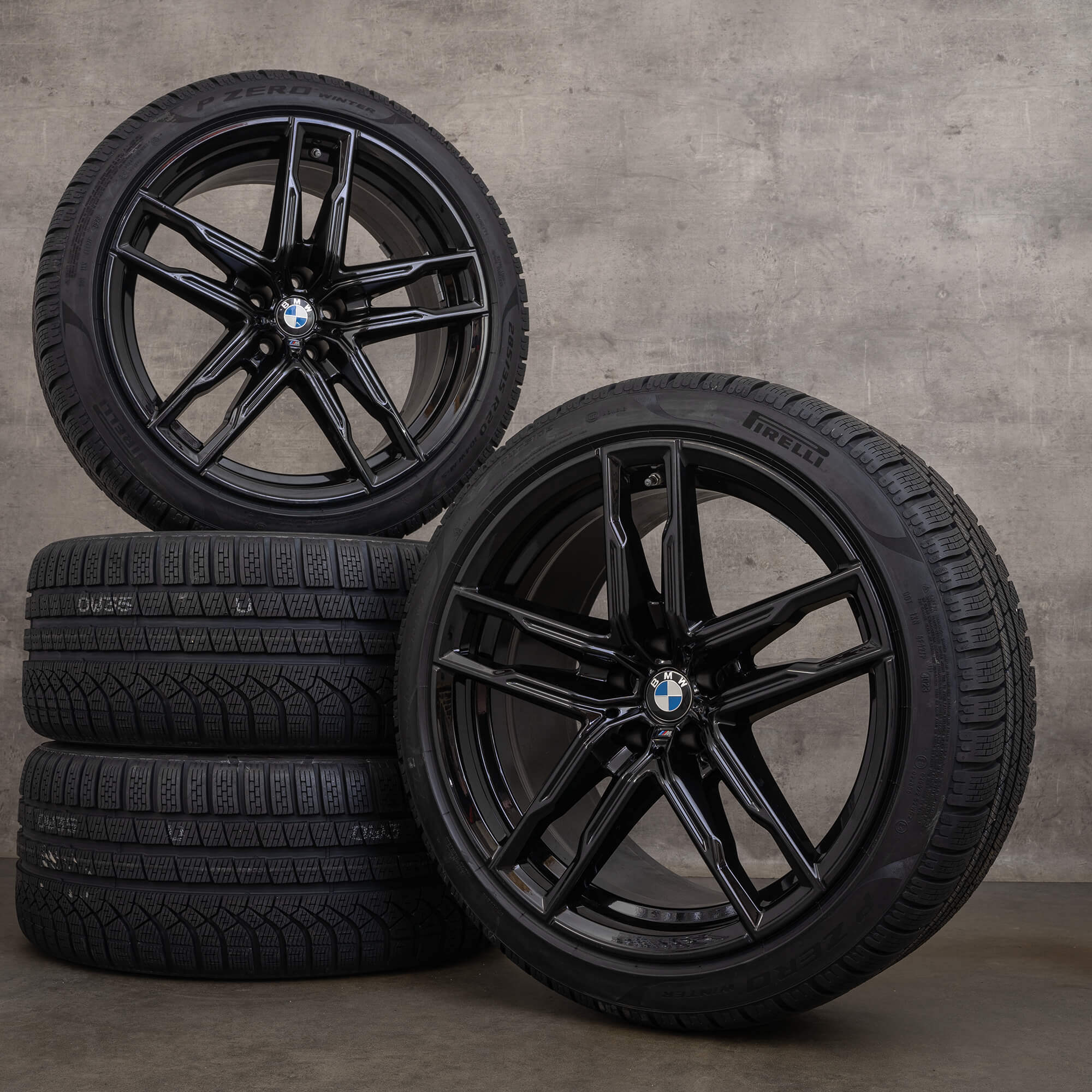 Originele BMW M5 M8 velgen 20 inch F90 F91 F92 F93 zomerwielen styling 810 M 8089566 8089567 zwart glans