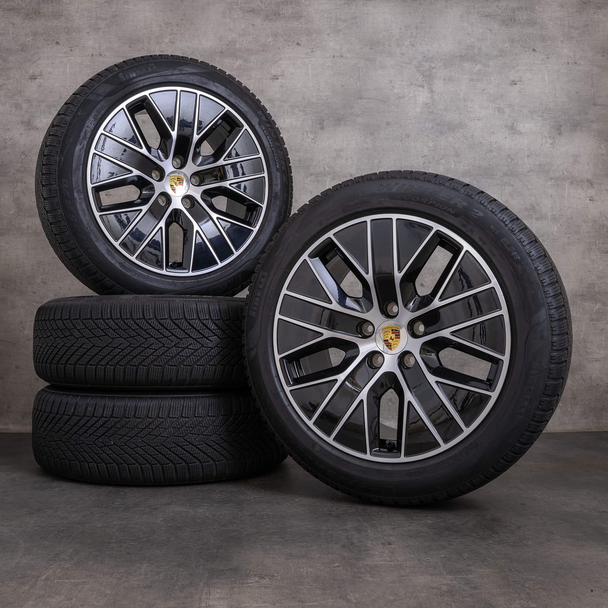 Originales Porsche 20 pulgadas Macan Electric llantas de invierno 95C601025AM 95C601025AN negro brillante torneado NUEVO