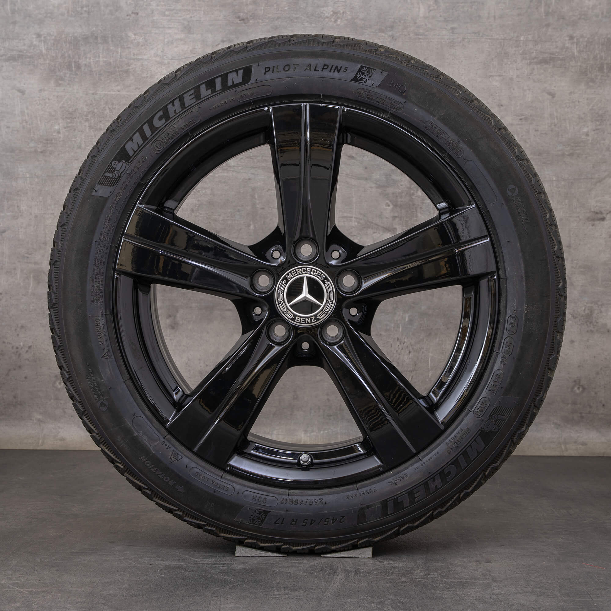 Oryginalał Mercedes Benz Klasa C koła zimowe 17 cali W206 S206 C300 Felgi Hybryda A2064014500 A2064014600 czarny błyszczący